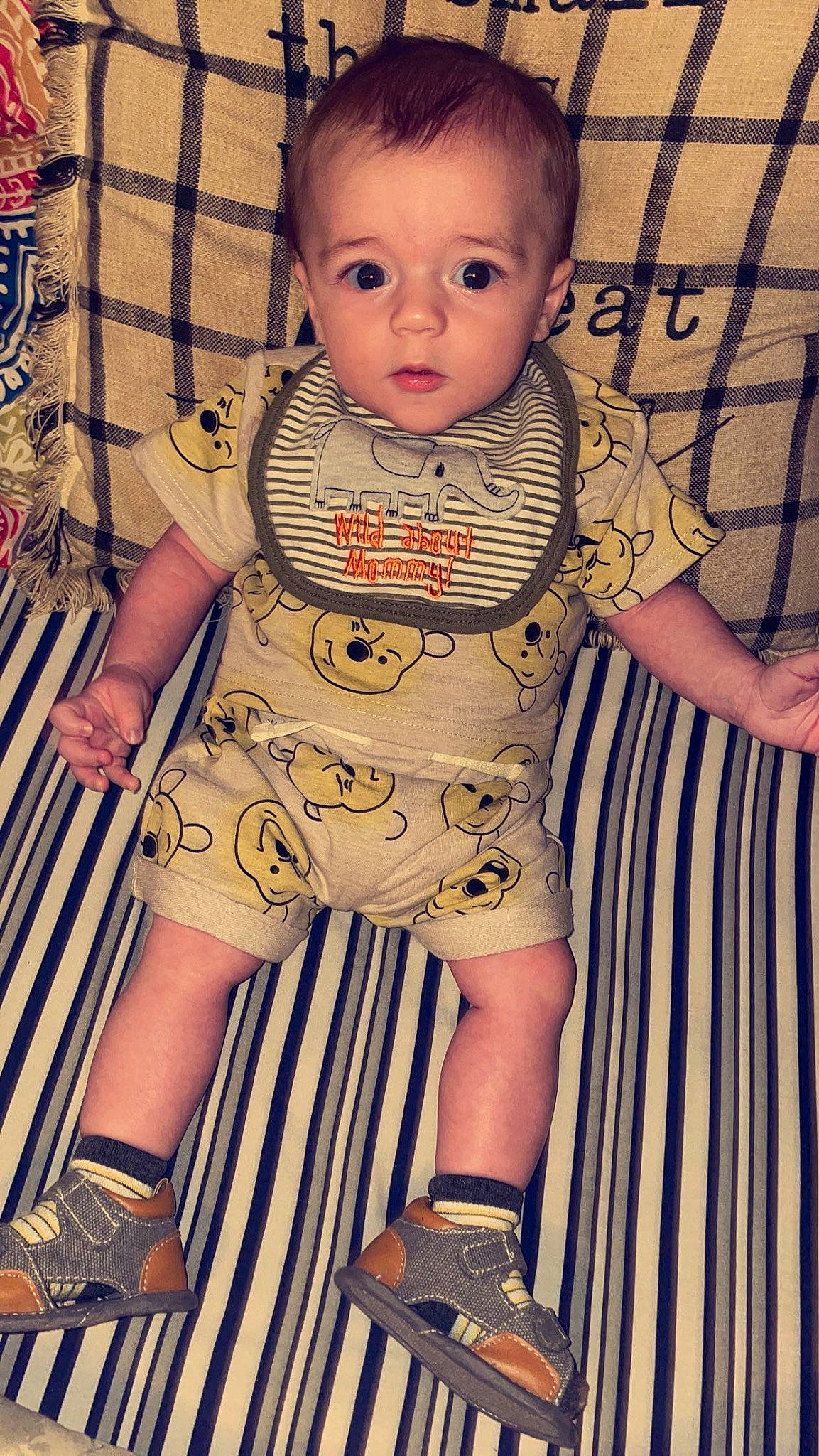 Waylen joined the competition — help win amazing prizes! baby, baby_toddler_clothing, cheek, chest, chin, cool, eye, footwear, head, joint, leg, mouth, neck, nose, person, skin, sleeve, sneakers, thigh, toddler