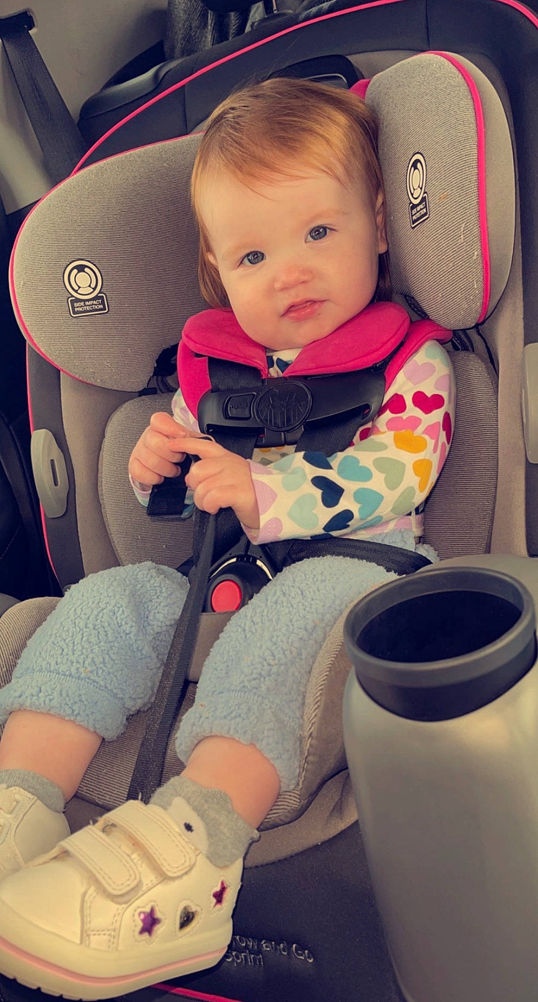 Mckinley joined the competition — help win amazing prizes! auto_part, baby, baby_carriage, baby_in_car_seat, baby_products, baby_toddler_clothing, beauty, car_seat, car_seat_cover, child, comfort, design, face, head_restraint, person, product, seat_belt, sitting, toddler, vehicle_door