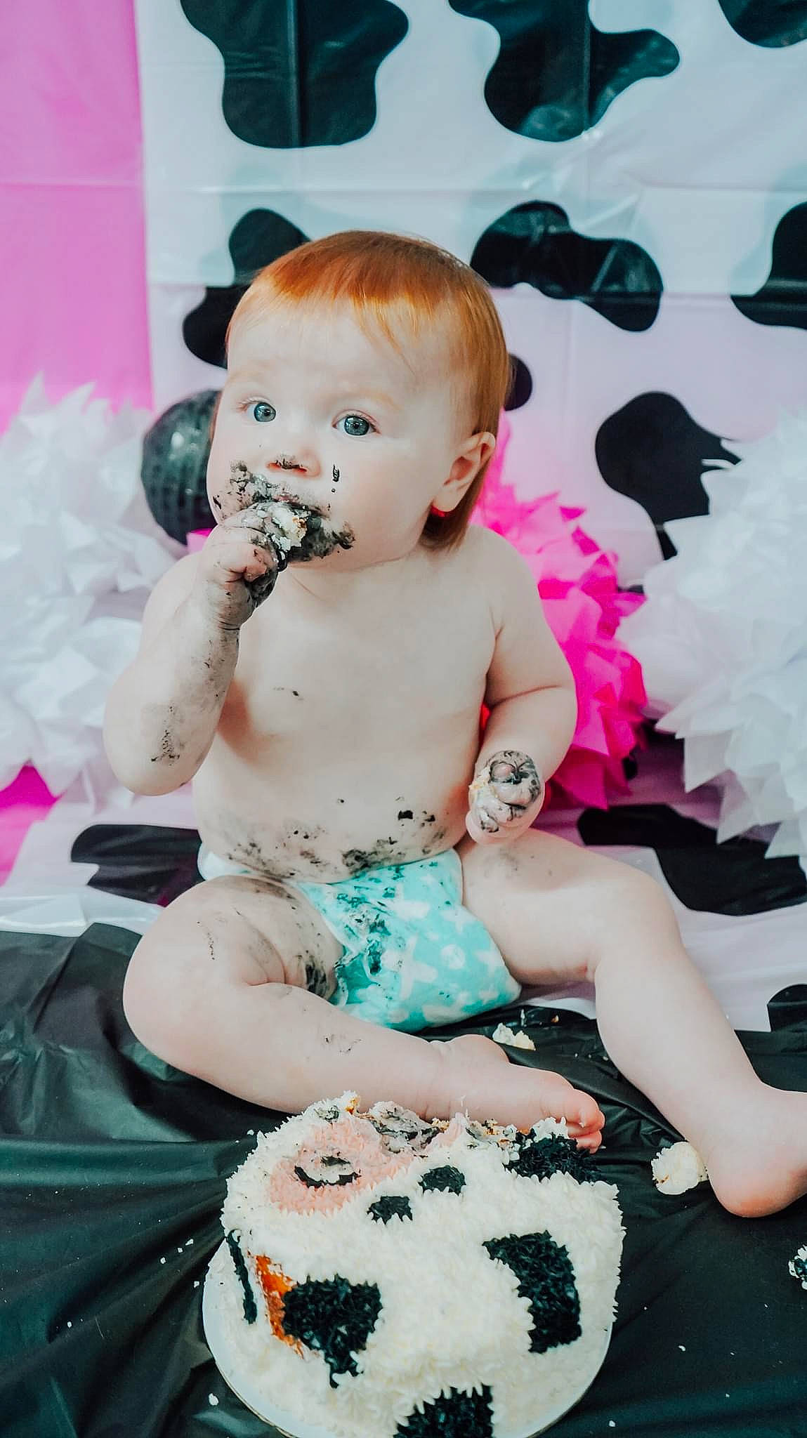 Mckinley is registered to the contest to win money with this photo: abdomen, baby, baby_products, baby_toddler_clothing, cake, chest, child, dessert, event, fun, happy, jewellery, nail, pattern, person, photography, pink, sitting, sweetness, thigh