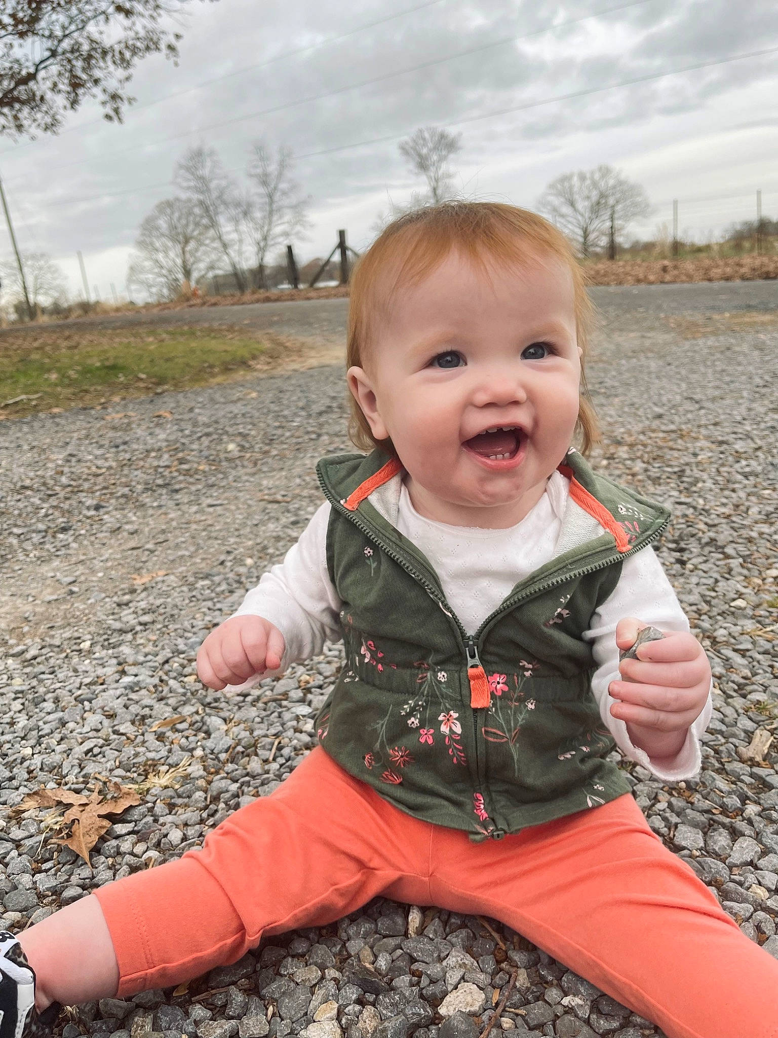 Mckinley joined the competition — help win amazing prizes! baby, baby_toddler_clothing, child, cloud, fun, grass, happy, pattern, people_in_nature, person, plant, portrait_photography, sitting, sky, sleeve, smile, soil, t_shirt, toddler, tree