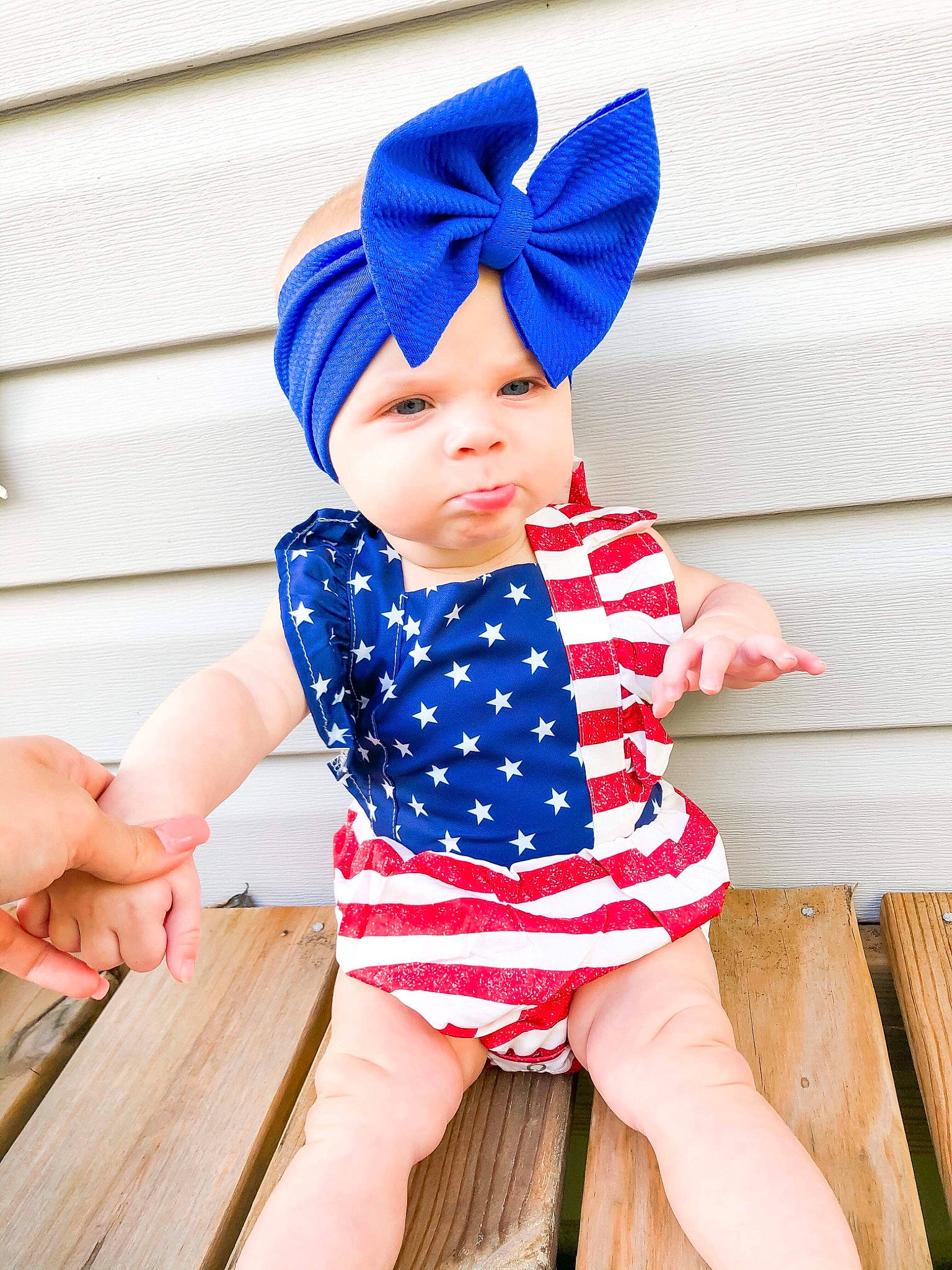 Kristen joined the competition — help win amazing prizes! baby, baby_toddler_clothing, blue, child, costume, costume_hat, electric_blue, finger, fun, hand, happy, headwear, human_leg, outerwear, party_supply, pattern, person, pink, sleeve, thigh