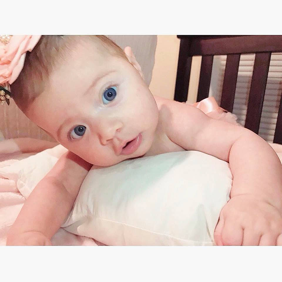 Mikaela joined the competition — help win amazing prizes! cheek, child, ear, finger, hand, infant, neck, nose, person, product, skin, toddler