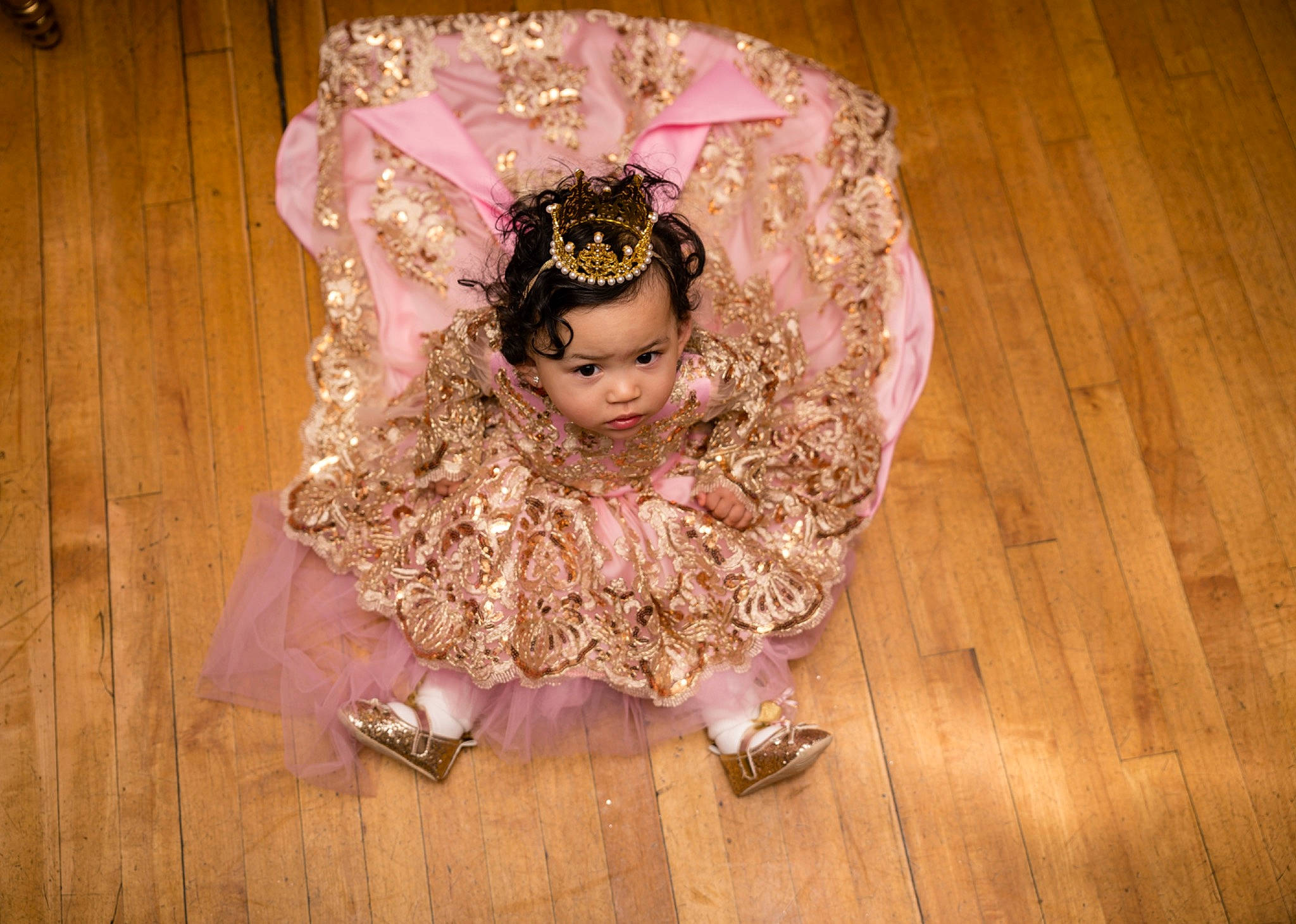 Zoryana joined the competition — help win amazing prizes! baby_toddler_clothing, embellishment, event, fashion_accessory, fashion_design, flooring, hair_accessory, happy, hardwood, headband, headpiece, jewellery, magenta, person, pink, purple, tiara, toddler, wood, wood_flooring