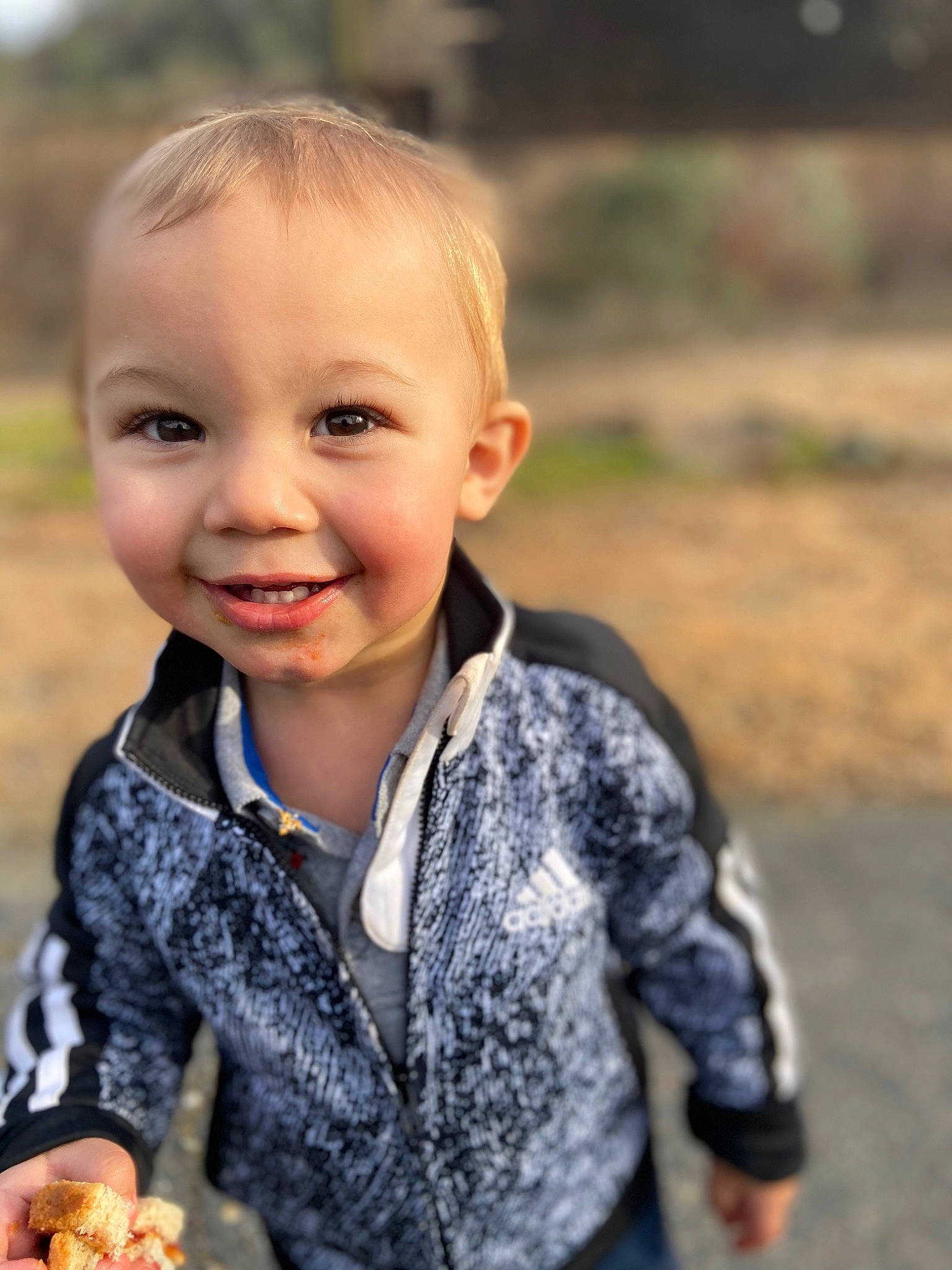 Kobie joined the competition — help win amazing prizes! baby, blond, cheek, child, face, facial_expression, fun, happy, head, joy, outerwear, people, person, photography, plant, play, portrait, portrait_photography, recreation, skin
