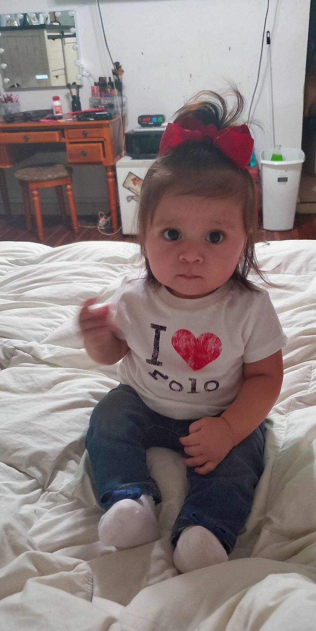 Mia joined the competition — help win amazing prizes! baby, baby_toddler_clothing, cheek, child, chin, cool, eye, fun, hair, happy, iris, lip, mouth, nose, person, pink, skin, sleeve, t_shirt, toddler