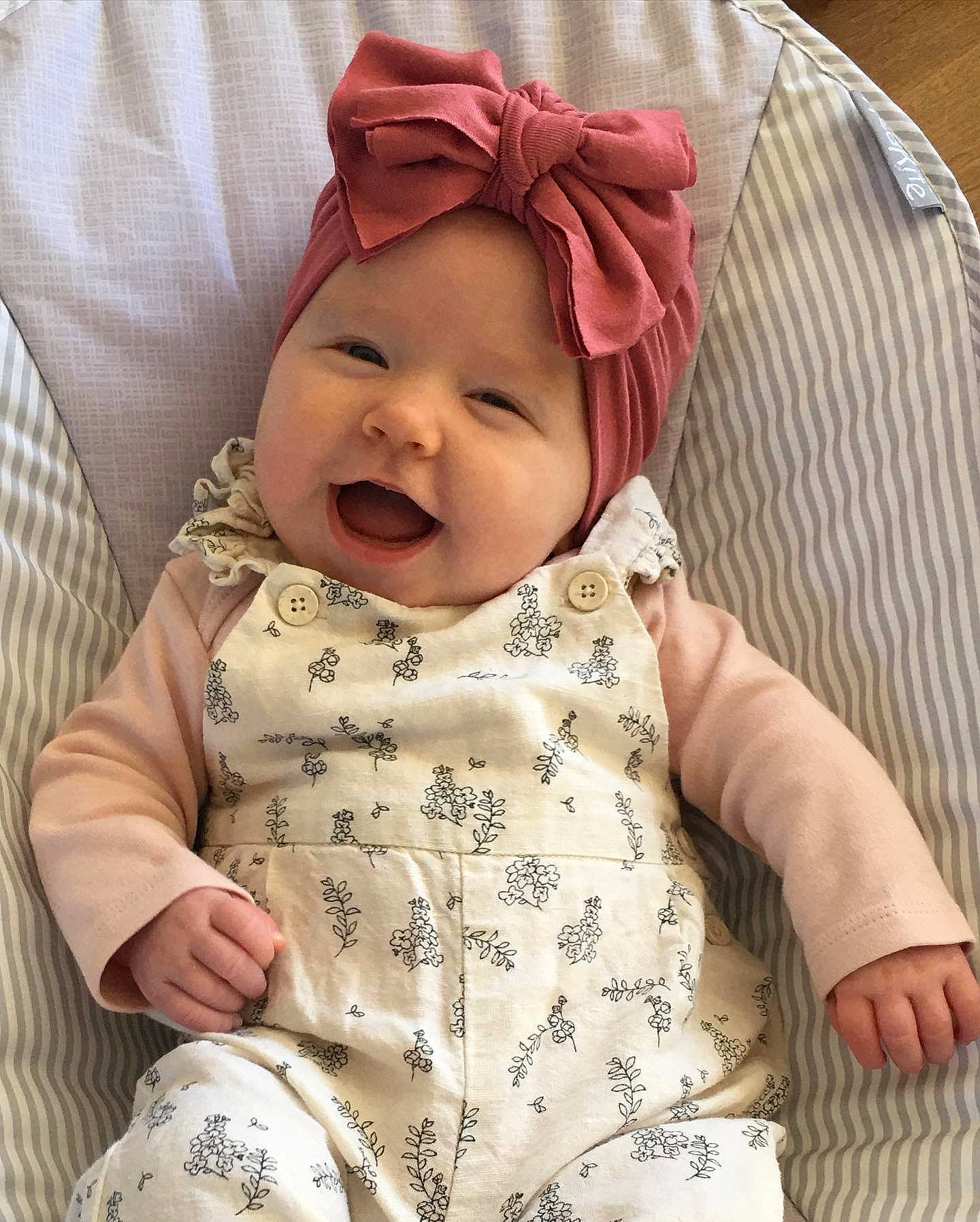 Ivy joined the competition — help win amazing prizes! baby, baby_laughing, baby_products, baby_sleeping, baby_toddler_clothing, cap, child, comfort, face, finger, happy, headwear, linens, lip, pattern, person, pink, skin, sleeve, smile