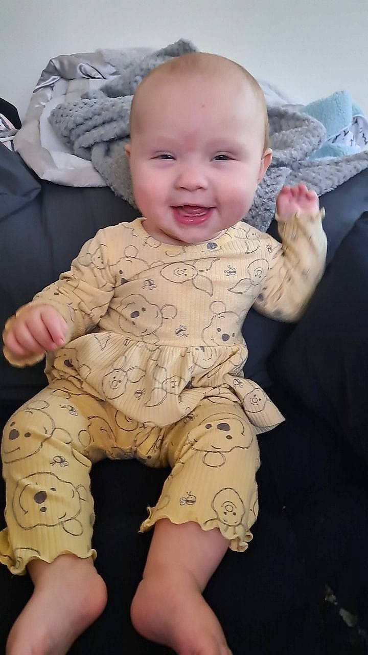 Katherine joined the competition — help win amazing prizes! baby_toddler_clothing, cheek, chin, eye, face, facial_expression, hairstyle, hand, head, human, human_body, joy, lip, mouth, neck, nose, organ, person, skin, sleeve