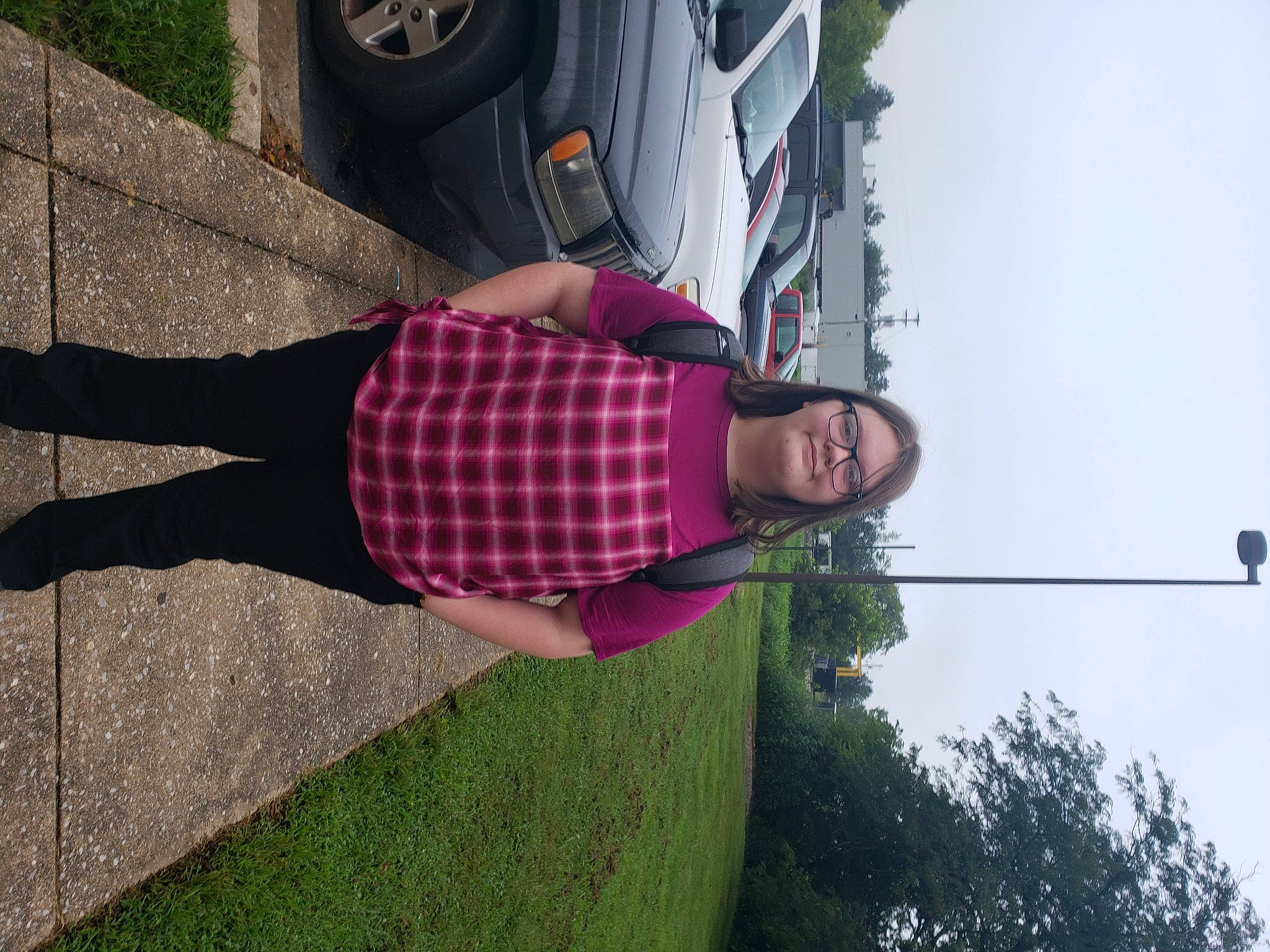 Heaven joined the competition — help win amazing prizes! automotive_design, automotive_exterior, automotive_lighting, automotive_tire, car, joy, motor_vehicle, person, plaid, plant, sky, snapshot, street_light, tartan, tints_and_shades, tire, tree, vehicle, vehicle_door, waist