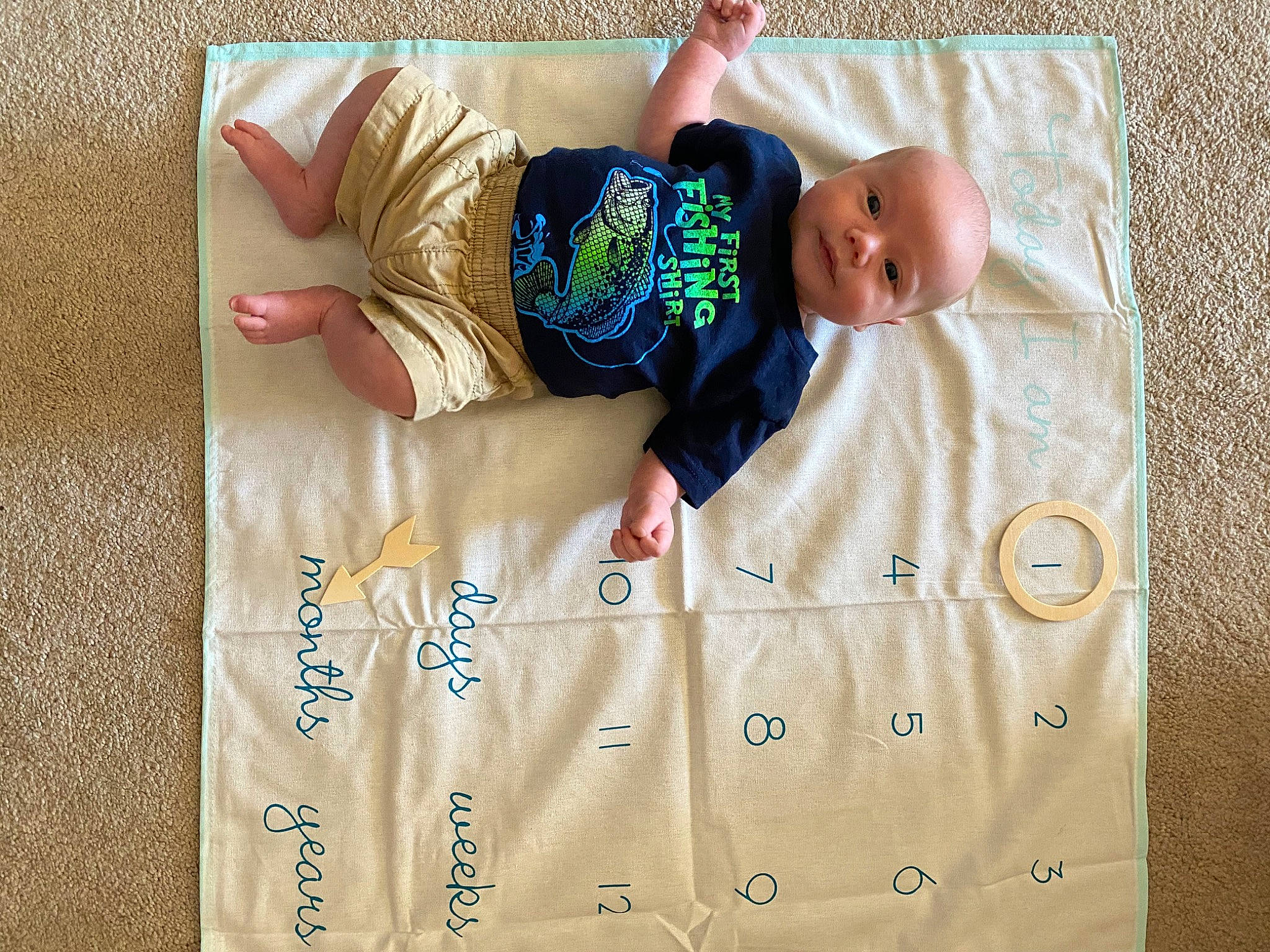 Berkley joined the competition — help win amazing prizes! baby, blanket, child, design, fashion_accessory, hair_accessory, linens, pattern, person, product, t_shirt, textile, toddler, turquoise