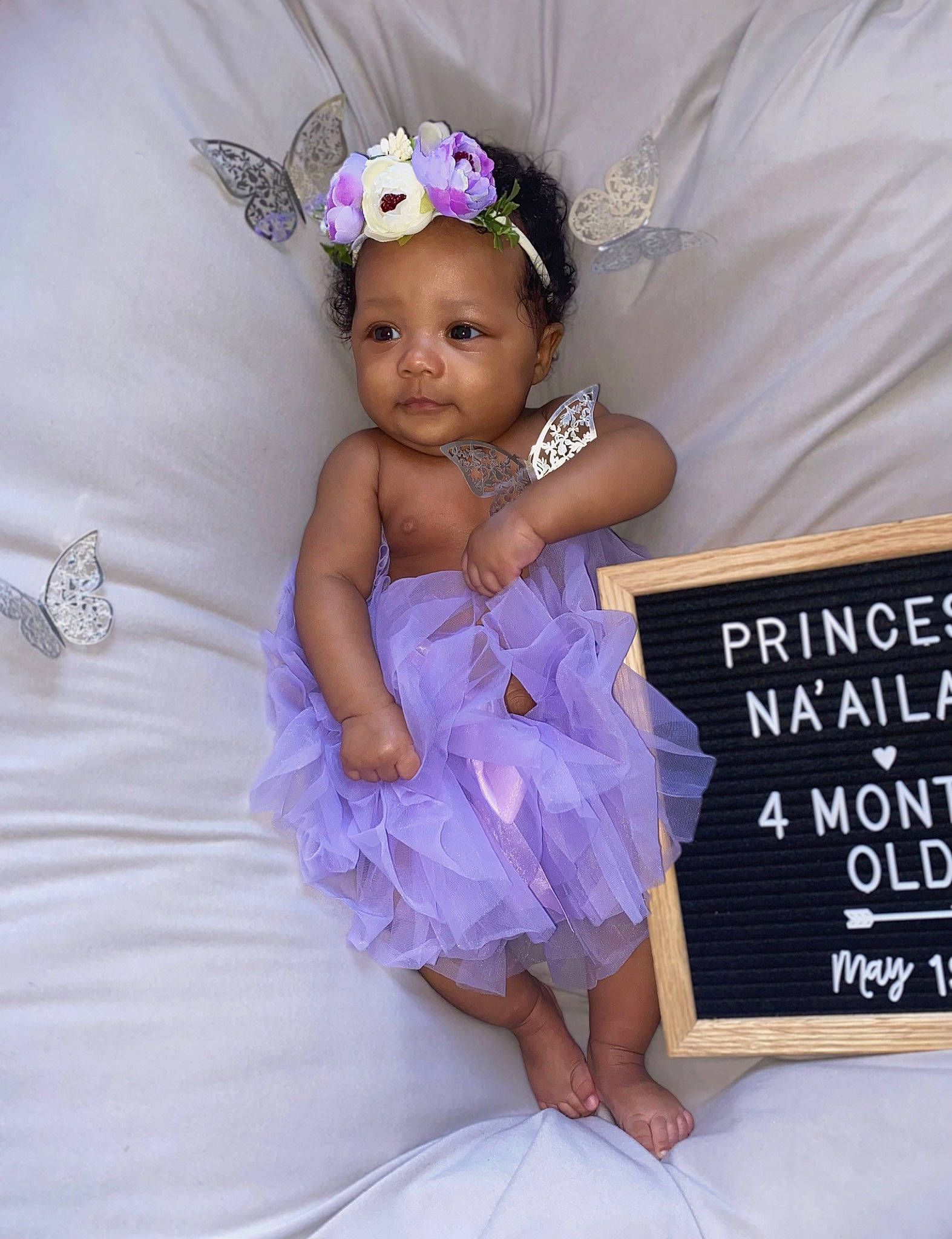 Na Ailah joined the competition — help win amazing prizes! baby, baby_toddler_clothing, bridal_accessory, dress, event, fashion_design, finger, formal_wear, fun, gown, happy, headpiece, magenta, one_piece_garment, person, petal, pink, purple, textile, toddler