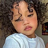 Mía Isabella Pérez joined the competition — help win amazing prizes! child, closeup, curly_hair, cute, expression, eyelashes, face, fashion, head_and_shoulders, indoor, natural_light, person, portrait, rosy_cheeks, skin, soft_lighting, toddler, warm, white_sweater, young