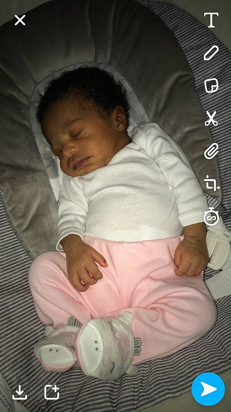 Janiya is registered to the contest to win money with this photo: baby, baby_products, baby_safety, baby_sleeping, baby_toddler_clothing, bedtime, child, comfort, infant_bed, linens, nap, person, product, skin, sleep, sock, toddler, walking_shoe