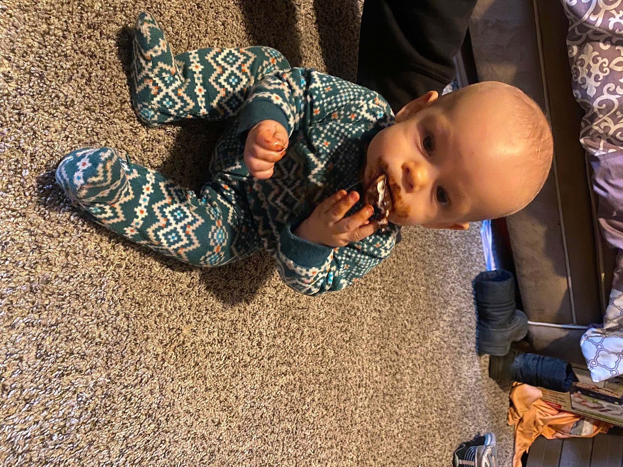 Julian joined the competition — help win amazing prizes! adaptation, baby, child, comfort, fashion_accessory, flooring, fun, grass, happy, pattern, person, play, shadow, sitting, soil, toddler, tree, wood