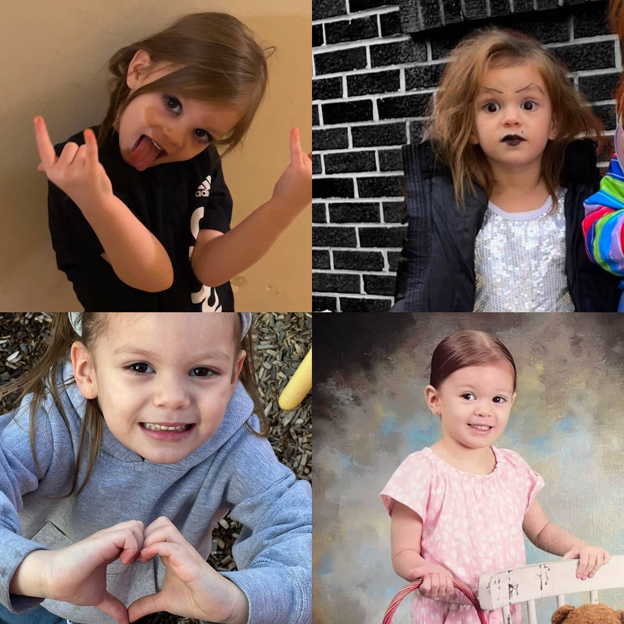 Ariyah is registered to the contest to win money with this photo: art, baby_toddler_clothing, child, chin, collage, eyelash, face, facial_expression, flash_photography, gesture, hair, happy, head, headwear, joy, neck, pattern, person, photograph, sleeve