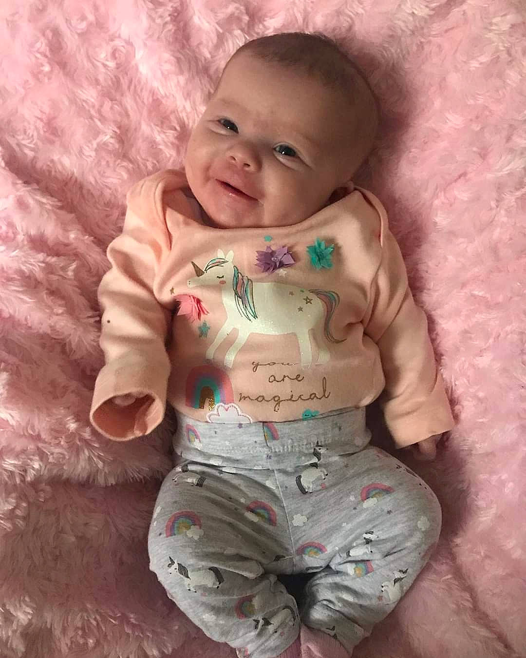 Evelyn-rose joined the competition — help win amazing prizes! baby, baby_products, baby_toddler_clothing, cheek, child, person, pink, product, skin, sleeve, smile, toddler