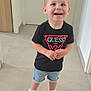 Vicenzo a rejoint le concours — aidez-le/la à gagner de superbes lots ! black_tshirt, cabinet, casual, child, cute, denim_shorts, door, fashion, floor, hair, happy, indoor, light, person, portrait, smiling, standing, tile, toddler, white_sneakers