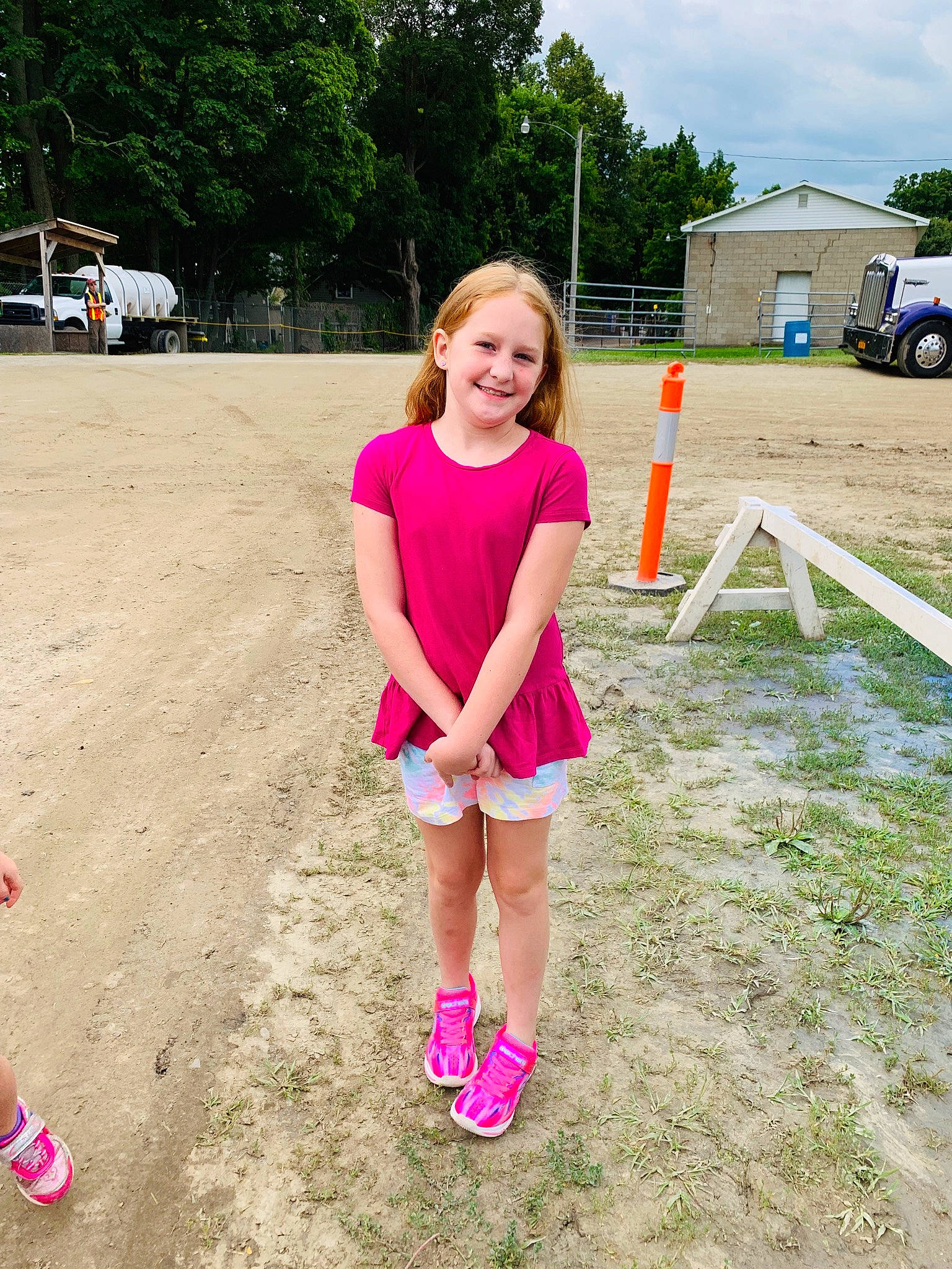 Izabella is registered to the contest to win money with this photo: car, child, dress, footwear, fun, happy, joy, leisure, magenta, person, pink, play, recreation, shoe, shoulder, smile, style, summer, toddler, vacation