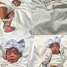 Kaiyonnie joined the competition — help win amazing prizes! awake, baby, blanket, bow, child, collage, cozy, diaper, face, family_photo, headband, hospital, infant, lying_down, newborn, portrait, sleeping, striped_bow, white_clothing, wristband