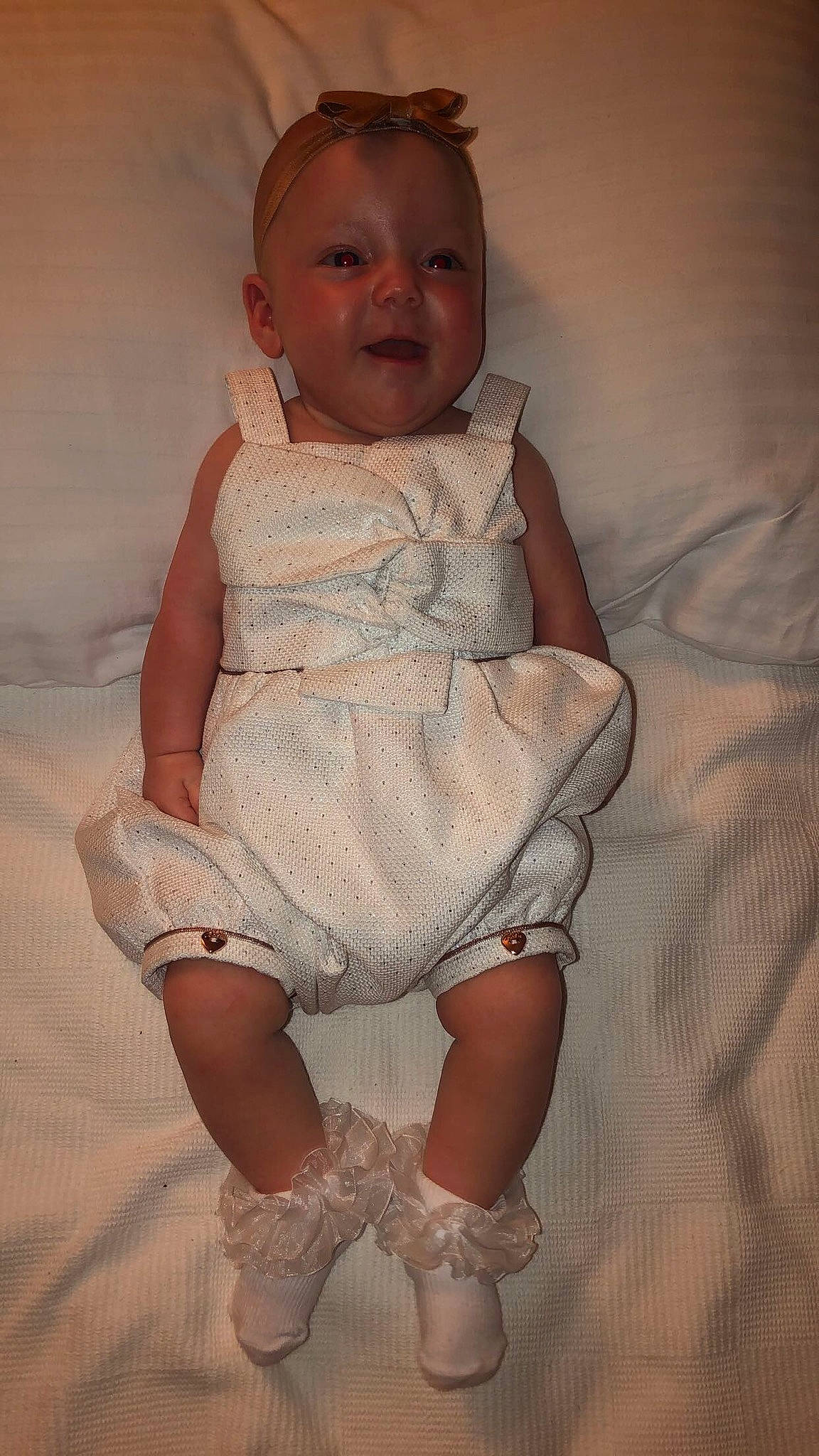 Connie joined the competition — help win amazing prizes! baby, baby_toddler_clothing, cheek, child, dress, leg, person, sitting, skin, smile, standing, toddler