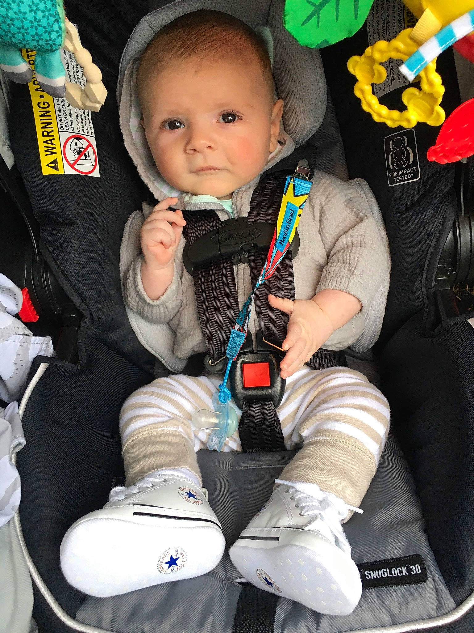 Casey joined the competition — help win amazing prizes! auto_part, baby, baby_carriage, baby_in_car_seat, baby_products, car_seat, child, person, product, seat_belt, toddler