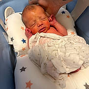 Roman joined the competition — help win amazing prizes! newborn, baby, infant, sleeping, blanket, bath, water, hand, tattoo, cushion, stars, blue, white, polka_dots, face, skin, peaceful, cozy, indoor, portrait