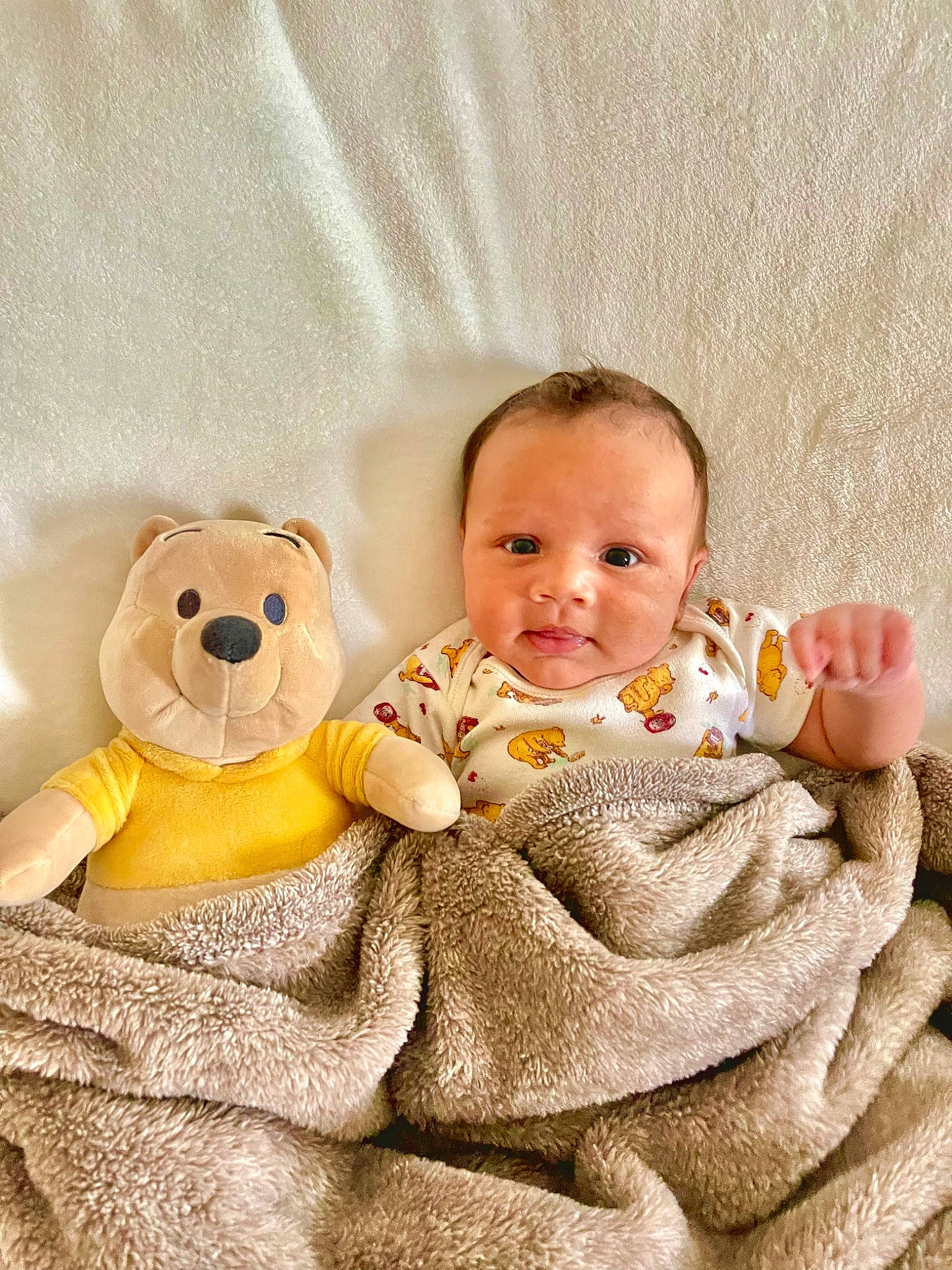 Khalil joined the competition — help win amazing prizes! baby, baby_products, baby_sleeping, baby_toddler_clothing, bedding, cheek, child, comfort, flooring, happy, head, headgear, linens, person, sitting, skin, stuffed_toy, teddy_bear, textile, toddler