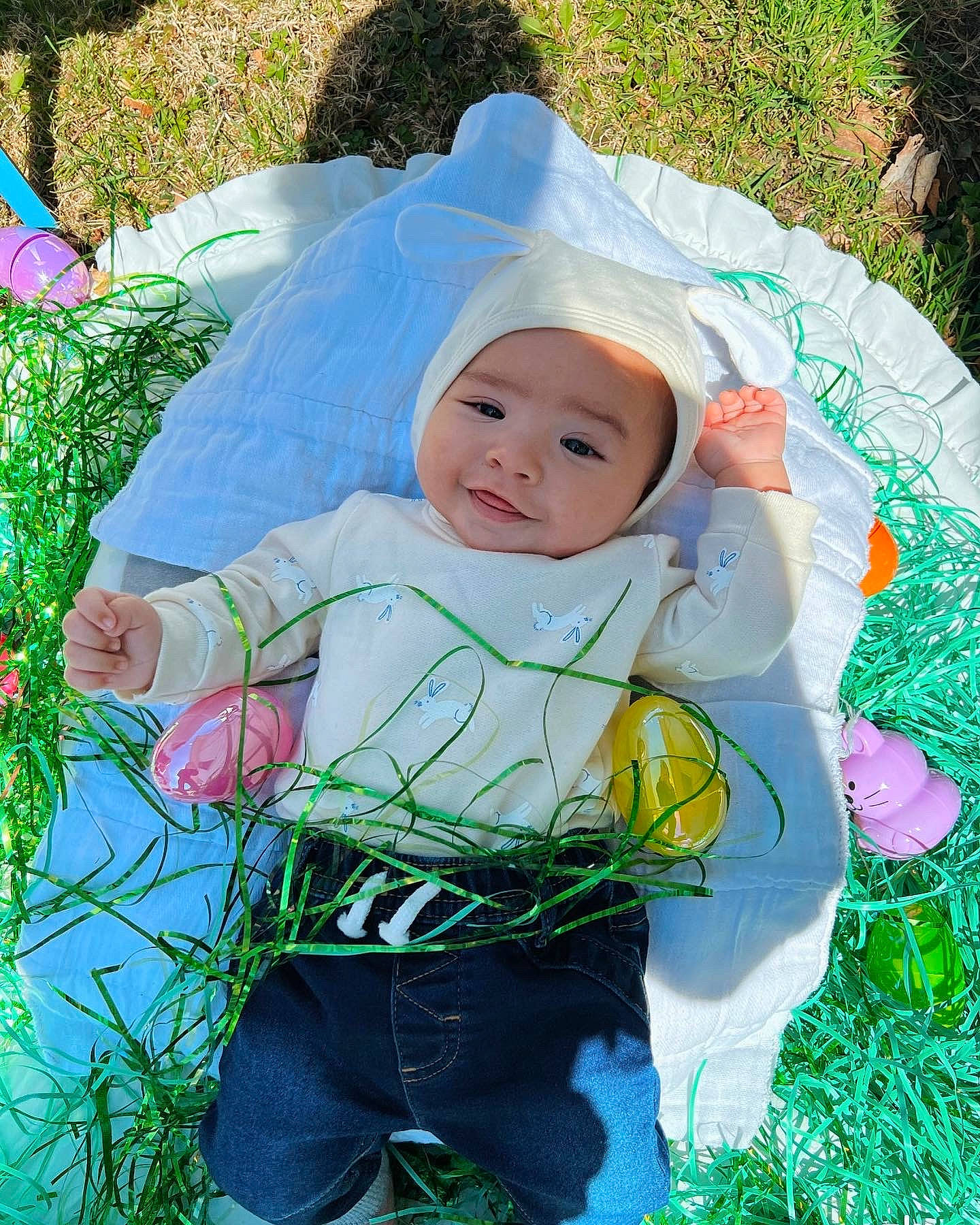 Sterling joined the competition — help win amazing prizes! baby, baby_toddler_clothing, child, comfort, fun, grass, grass_family, green, happy, headwear, lawn, leisure, people_in_nature, person, plant, recreation, sitting, sleeve, smile, spring