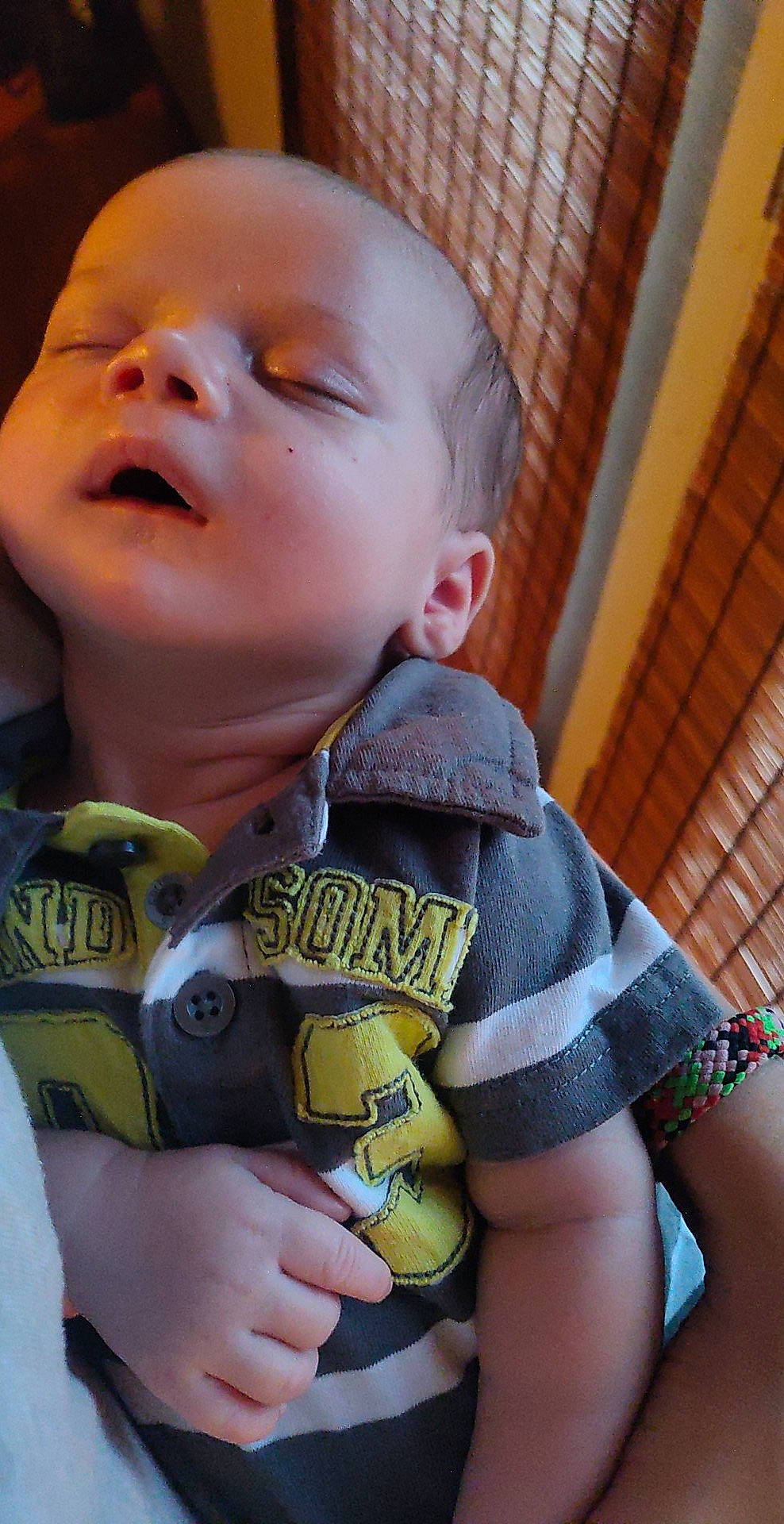 Ryker joined the competition — help win amazing prizes! baby, baby_toddler_clothing, cheek, chin, cool, eyelash, finger, happy, iris, jaw, mouth, neck, nose, organ, outerwear, person, skin, sleeve, smile, t_shirt