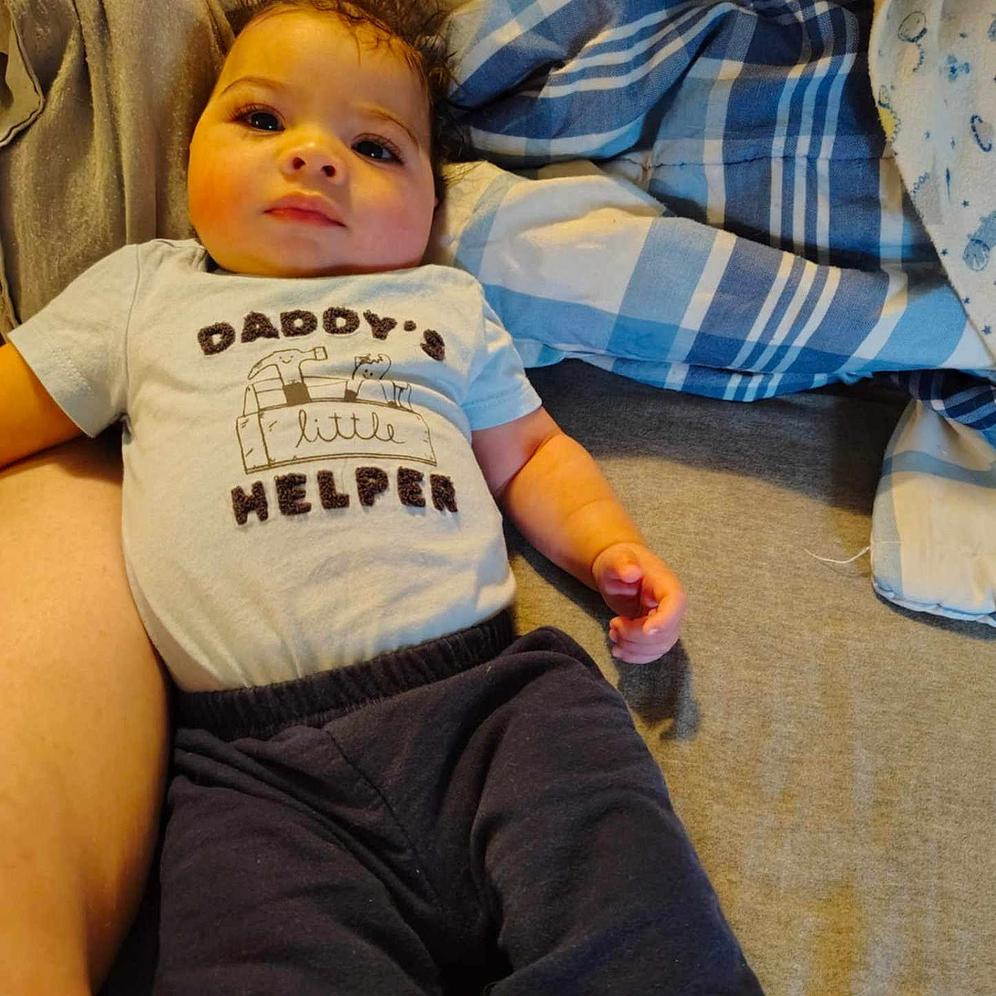 Jah'Miron joined the competition — help win amazing prizes! baby, bed, bedroom, clothing, couch, cushion, face, furniture, head, homedecor, indoors, jeans, pants, person, photography, portrait, room, shorts, sleeping, t_shirt