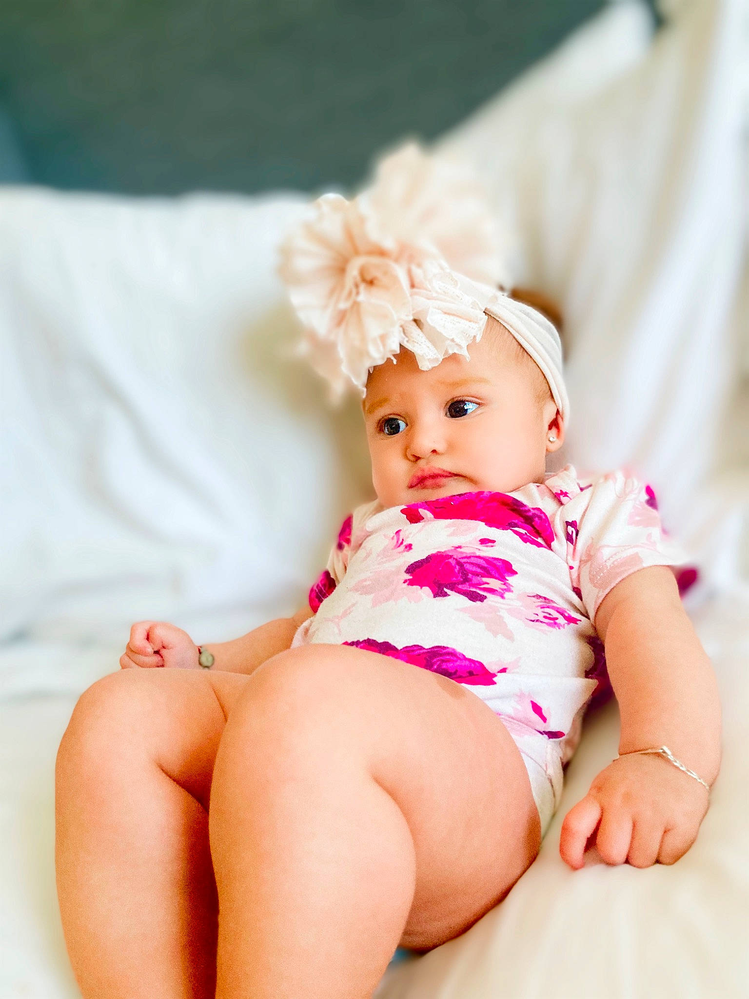 Norma is registered to the contest to win money with this photo: abdomen, arm, baby, baby_toddler_clothing, clothing, comfort, eye, face, hand, happy, headwear, knee, leg, neck, person, pink, skin, sleeve, stomach, thigh