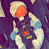newborn, baby, car_seat, sleeping, mittens, hat, infant, safety_harness, black, clothing, cute, peaceful, indoors, resting, child, small, seat, transportation, comfort, nap