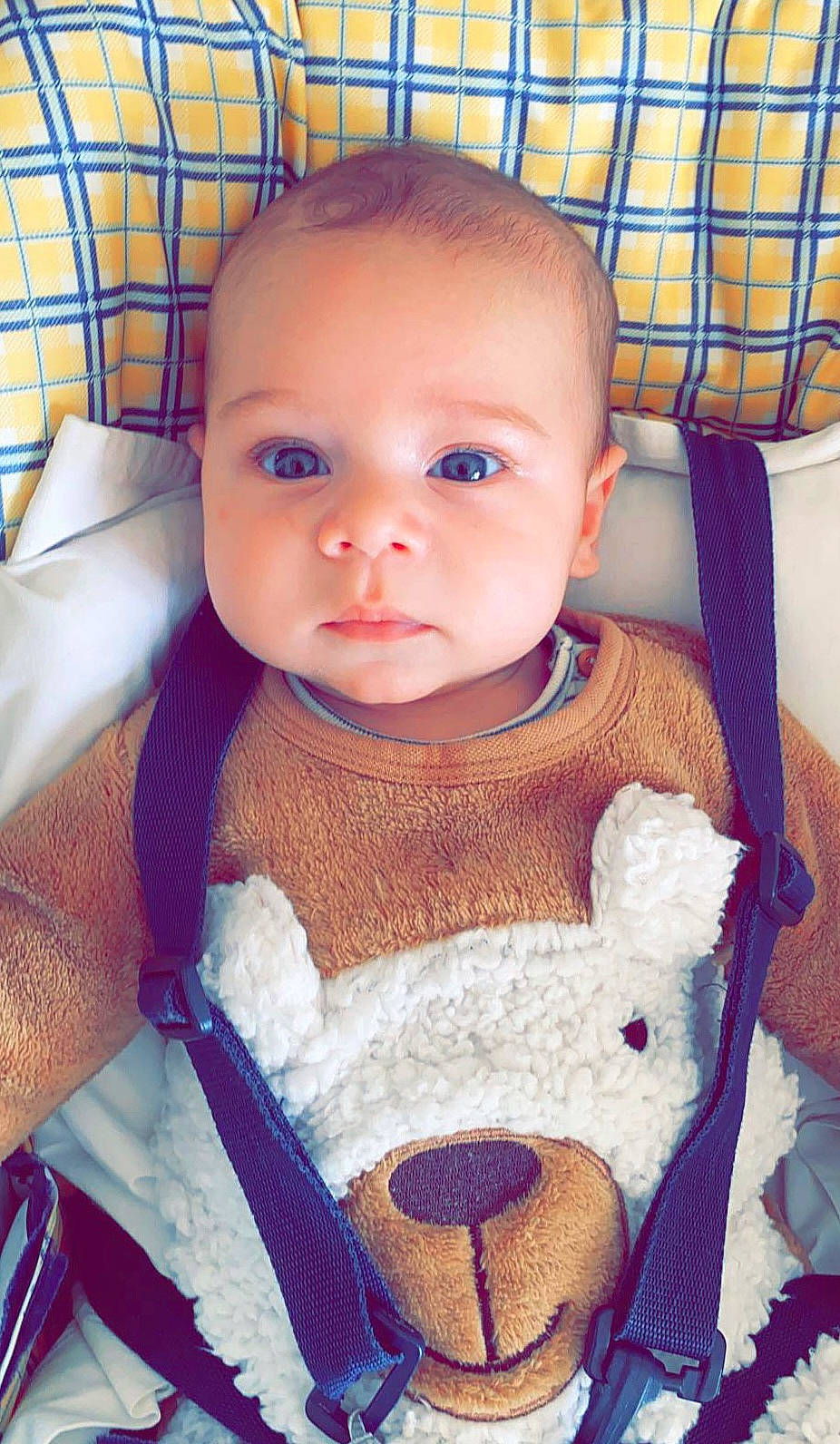 Andy participe au concours pour gagner de l'argent avec cette photo : baby_toddler_clothing, blue, cheek, chin, dress, eye, eyebrow, eyelash, face, hair, head, iris, lip, nose, organ, outerwear, person, product, skin, sleeve