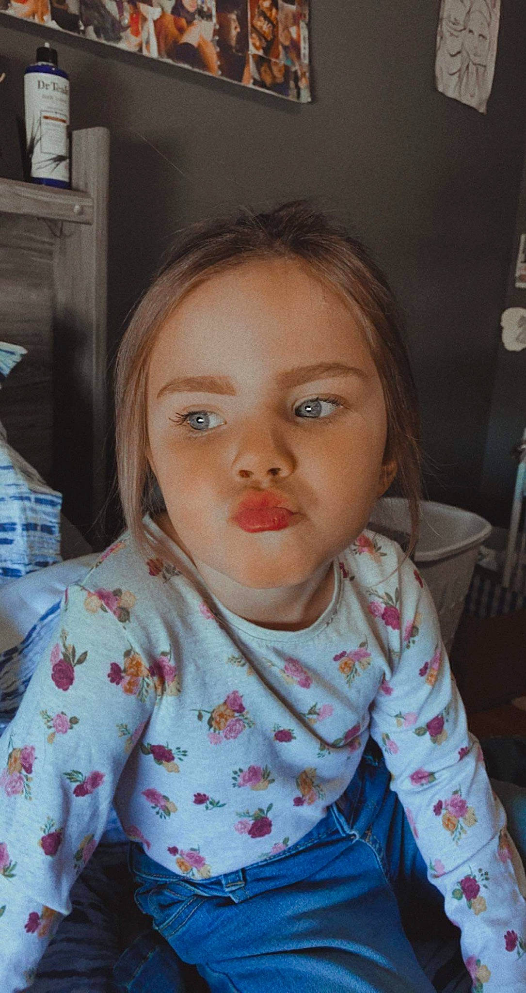 Aubrianna joined the competition — help win amazing prizes! baby_toddler_clothing, chair, cheek, eye, eyelash, face, forehead, hair, hairstyle, happy, head, iris, lip, mouth, neck, nose, organ, person, skin, sleeve