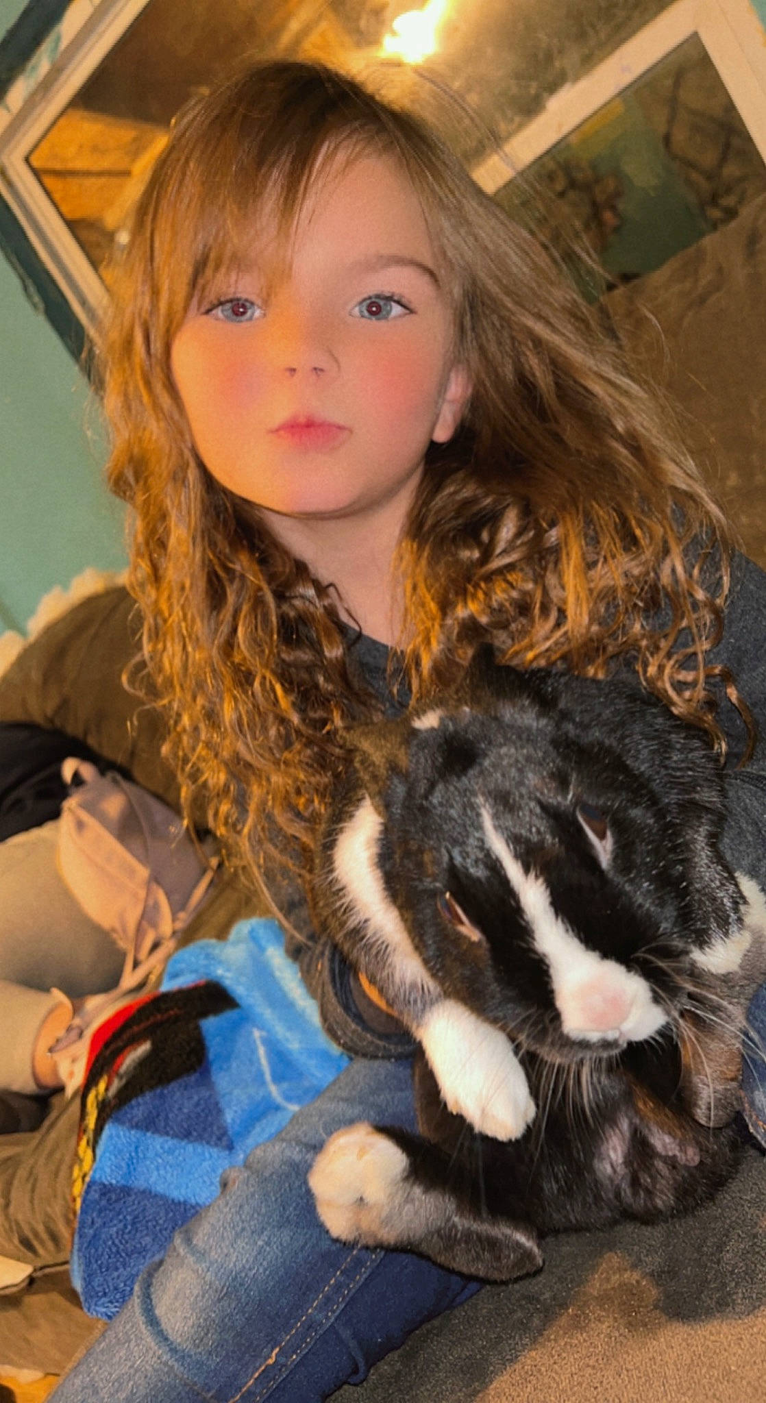 Aubrianna is registered to the contest to win money with this photo: bangs, blond, brown_hair, carnivore, child, companion_dog, dog_breed, doll, eye, eyelash, fawn, felidae, fur, hime_cut, lap, long_hair, person, small_to_medium_sized_cats, surfer_hair, toddler