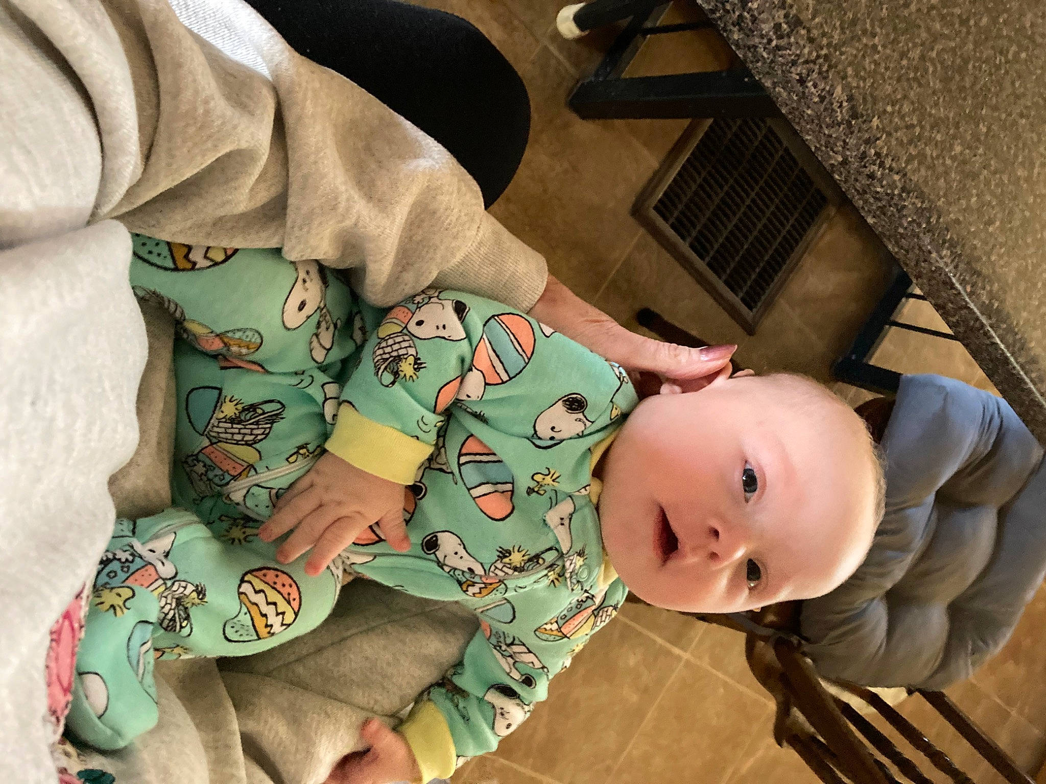Tucker joined the competition — help win amazing prizes! baby, baby_products, baby_toddler_clothing, cheek, child, comfort, elbow, finger, human_body, joint, leg, linens, nail, pattern, person, sitting, skin, sleeve, smile, toddler