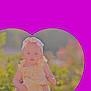 Sunshine is registered to the contest to win money with this photo: baby, child, headband, yellow_dress, arms, hands, outdoor, nature, greenery, flower, portrait, cute, infant, person, holding, summer, sunlight, heart_shape, background, blur