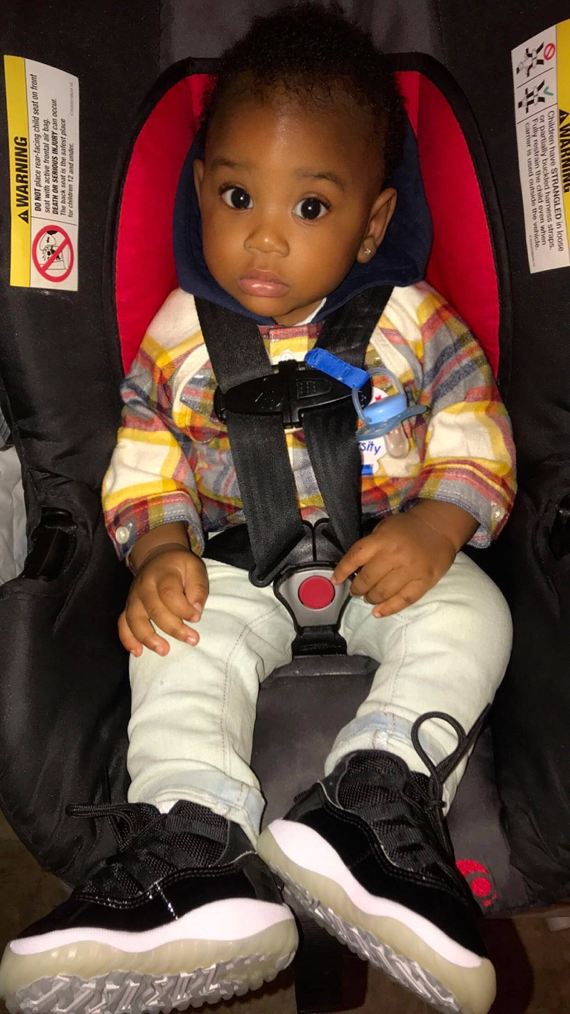 Mccoy joined the competition — help win amazing prizes! baby, baby_carriage, baby_products, car_seat, chair, child, comfort, fun, head, human_leg, knee, person, personal_protective_equipment, sitting, sleeve, sock, thigh, thumb, tie, toddler