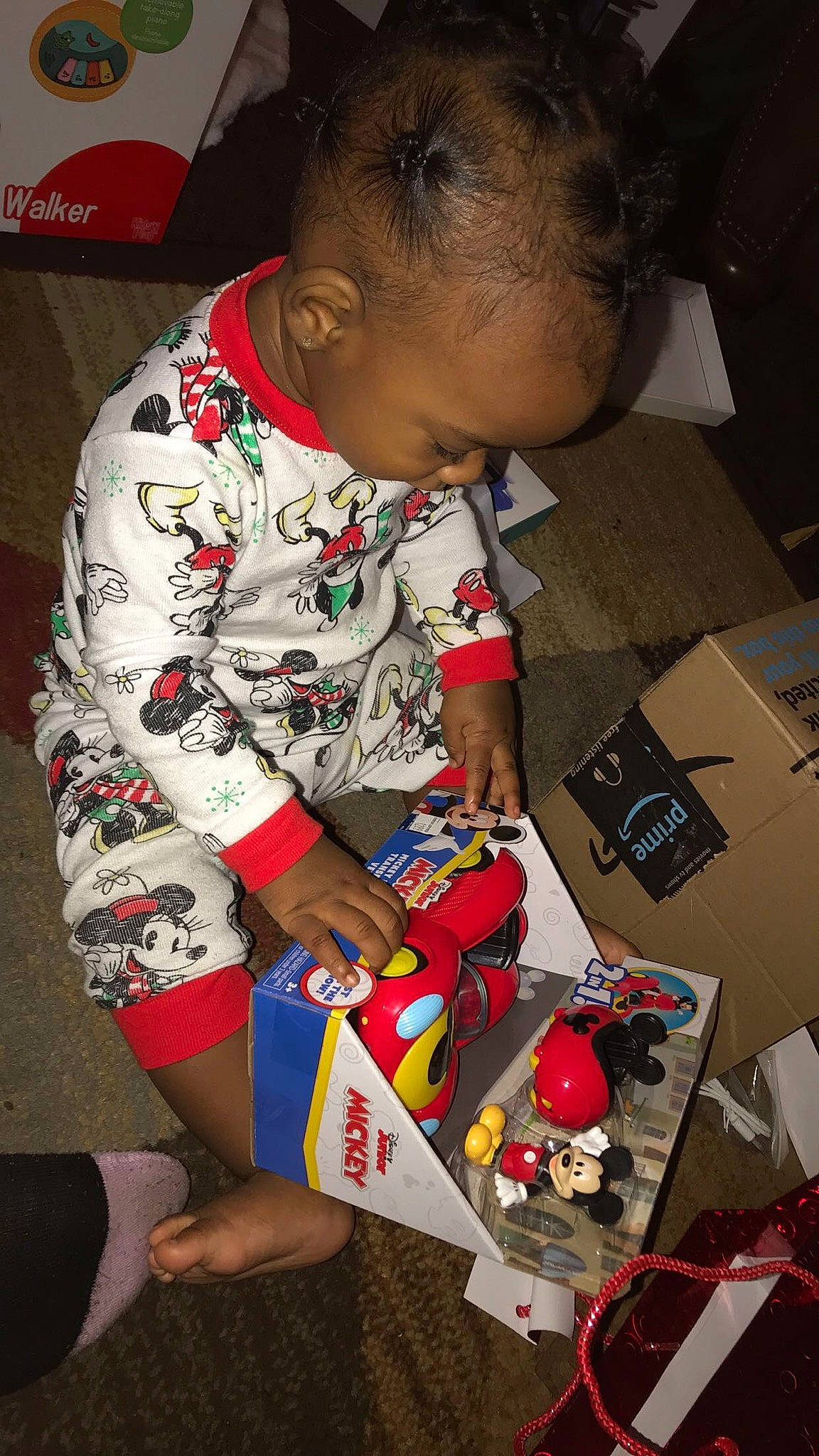 Mccoy joined the competition — help win amazing prizes! adaptation, black, box, carmine, carton, child, elbow, flooring, fun, gadget, human_leg, knee, person, photograph, shipping_box, sitting, sleeve, snapshot, t_shirt, thigh