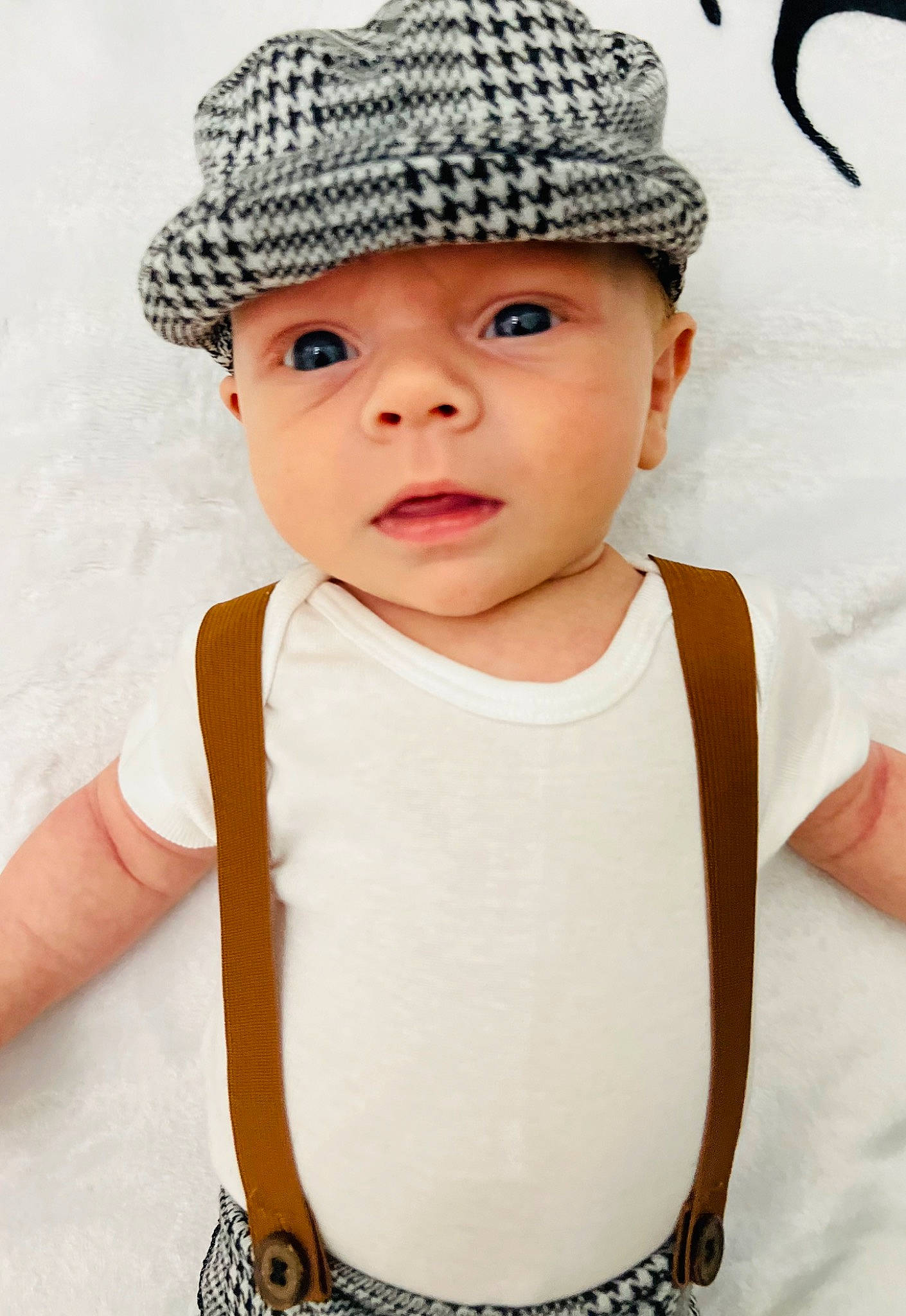 Marshal joined the competition — help win amazing prizes! baby, baby_toddler_clothing, cap, child, cool, costume_hat, eyelash, fashion_accessory, fedora, flash_photography, happy, hat, headgear, headwear, lip, pattern, person, sleeve, sun_hat, t_shirt