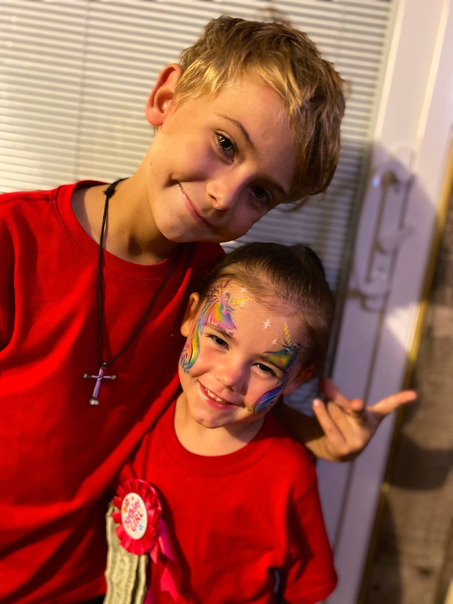 Hunter joined the competition — help win amazing prizes! blond, child, event, eye, eyelash, eyewear, face, fun, gesture, happy, joy, laugh, person, play, room, selfie, sleeve, smile, t_shirt, toddler