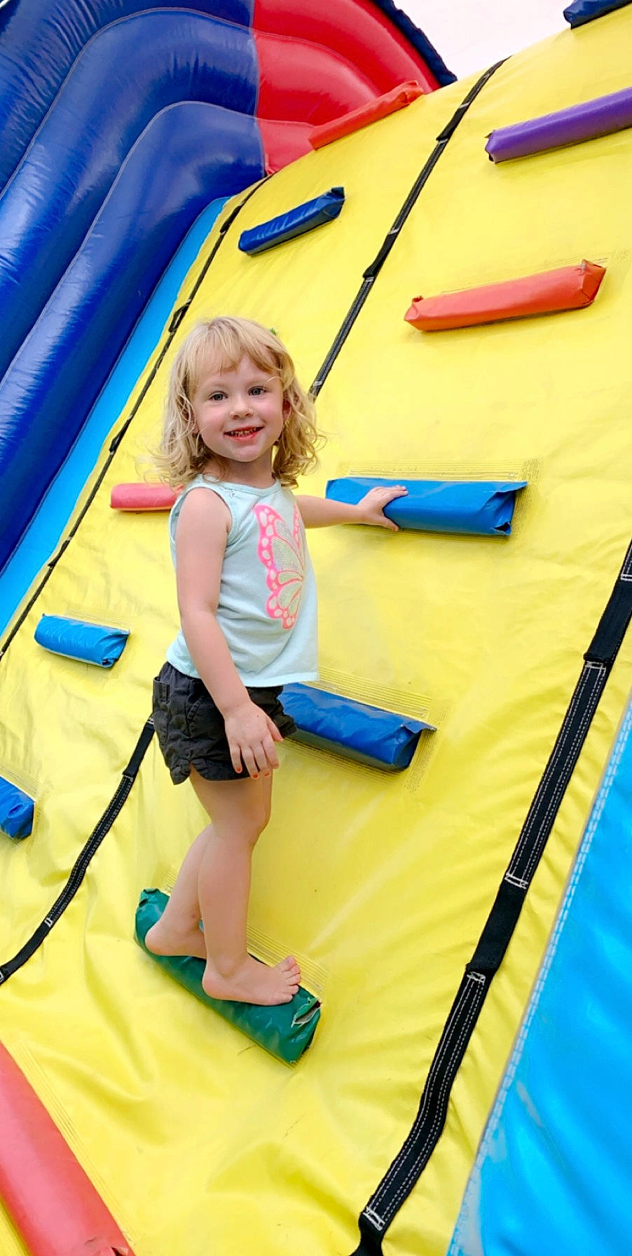 Jaycee is registered to the contest to win money with this photo: child, fun, games, inflatable, joy, leisure, person, play, recreation, toddler, yellow
