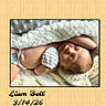 newborn, baby, sleeping, blanket, soft, infant, cute, cozy, portrait, closeup, resting, peaceful, child, wooden_frame, text_overlay, name, date, skin, indoors, toddler