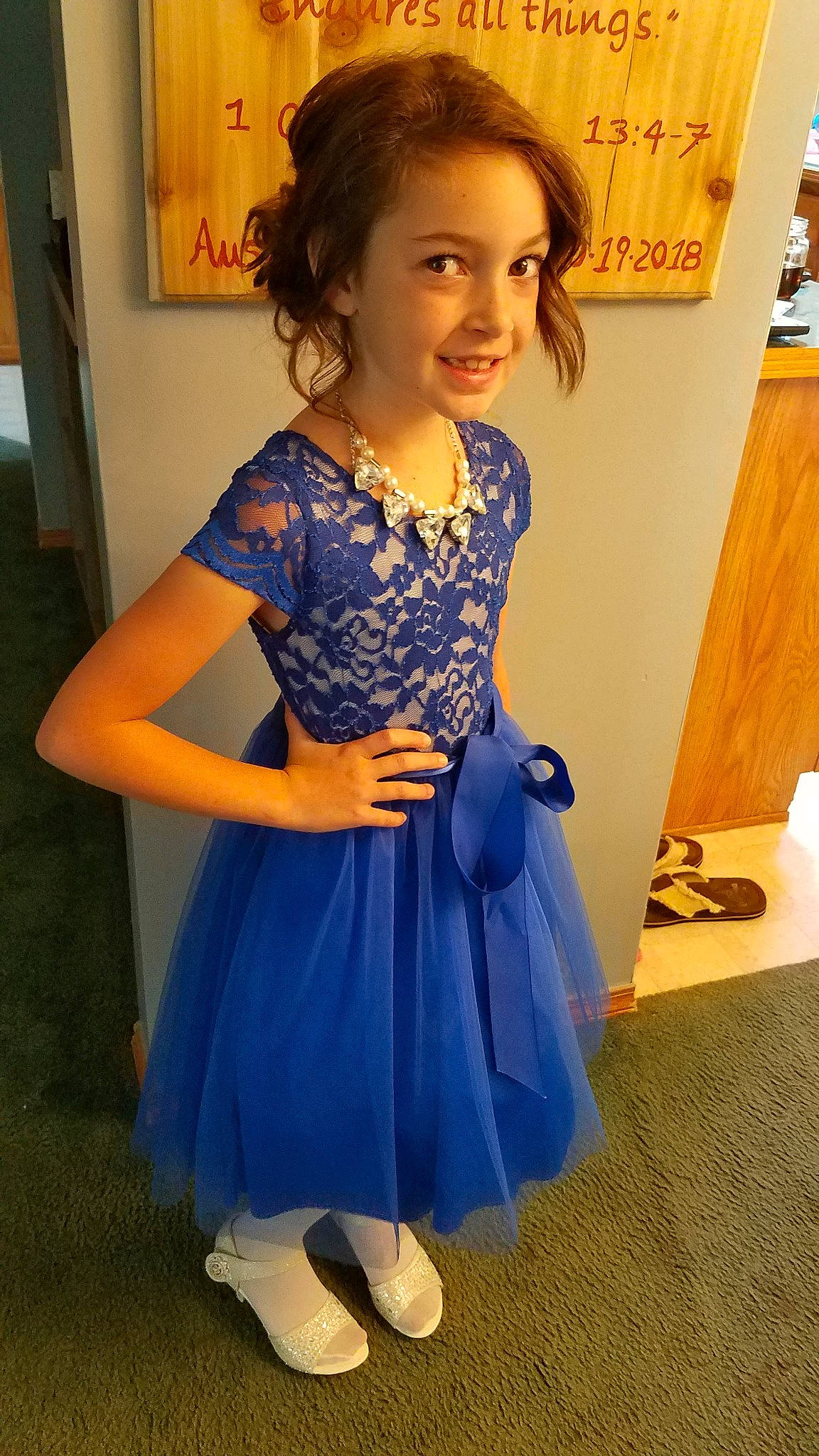 Brailynn joined the competition — help win amazing prizes! blue, child, clothing, cobalt_blue, cocktail_dress, costume, day_dress, dress, electric_blue, joy, person