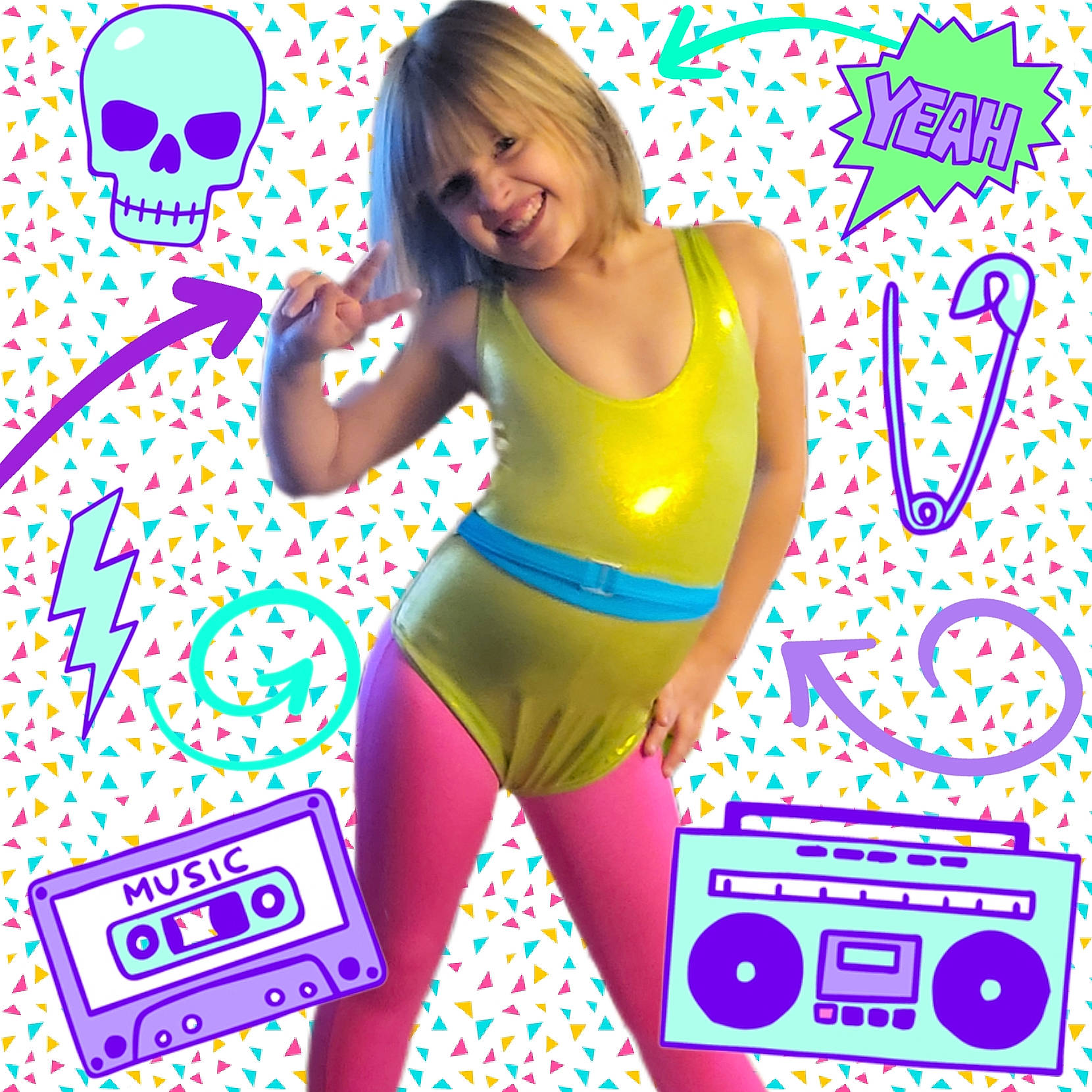 Katerina is registered to the contest to win money with this photo: abdomen, arm, chest, electric_blue, entertainment, event, font, human_leg, joy, knee, magenta, maillot, pattern, person, sleeve, smile, sportswear, swimwear, t_shirt, thigh