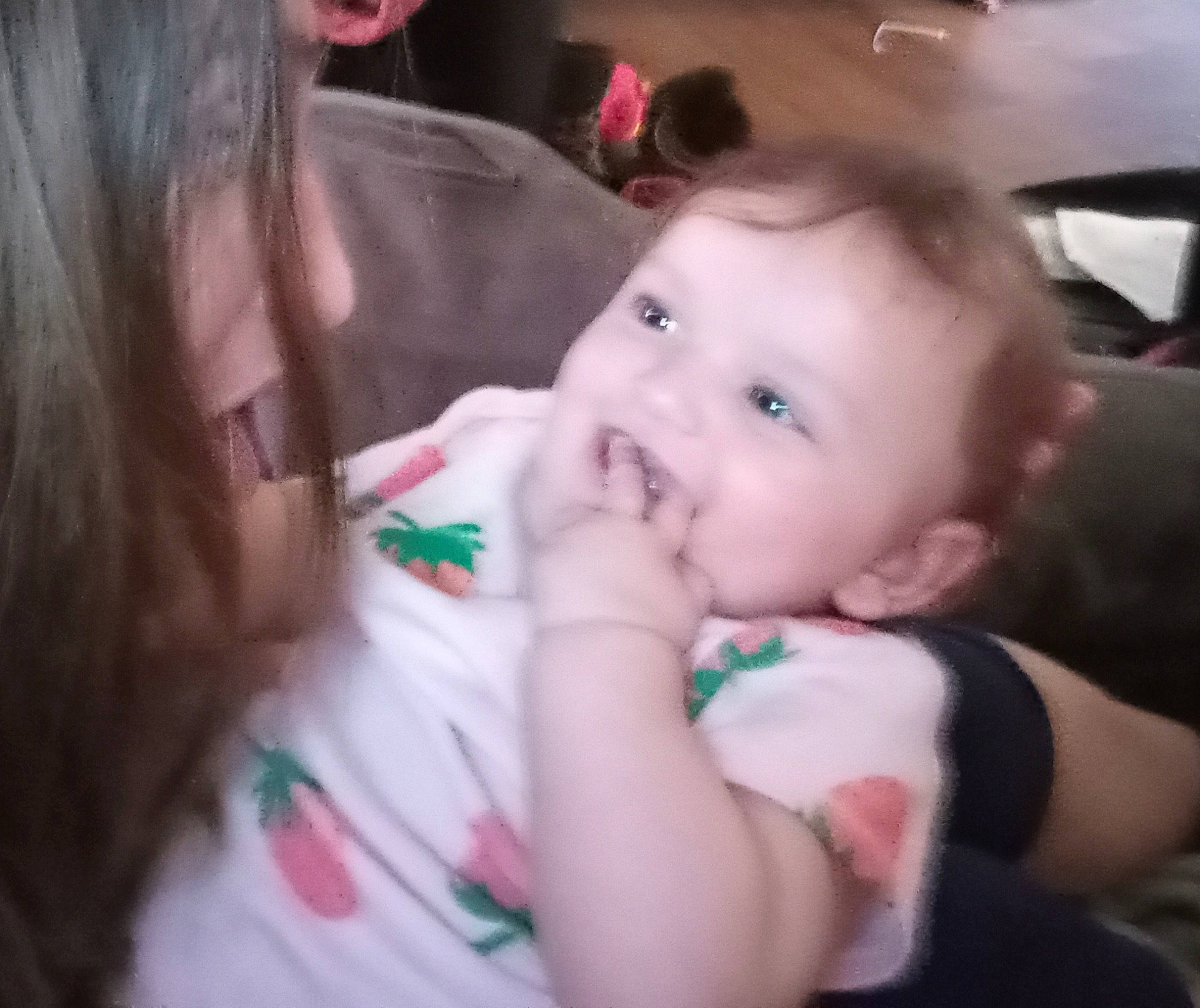 Karma is registered to the contest to win money with this photo: arm, baby, baby_toddler_clothing, cheek, child, comfort, ear, eyebrow, eyelash, finger, fun, hand, happy, iris, lip, mouth, nose, people, person, skin