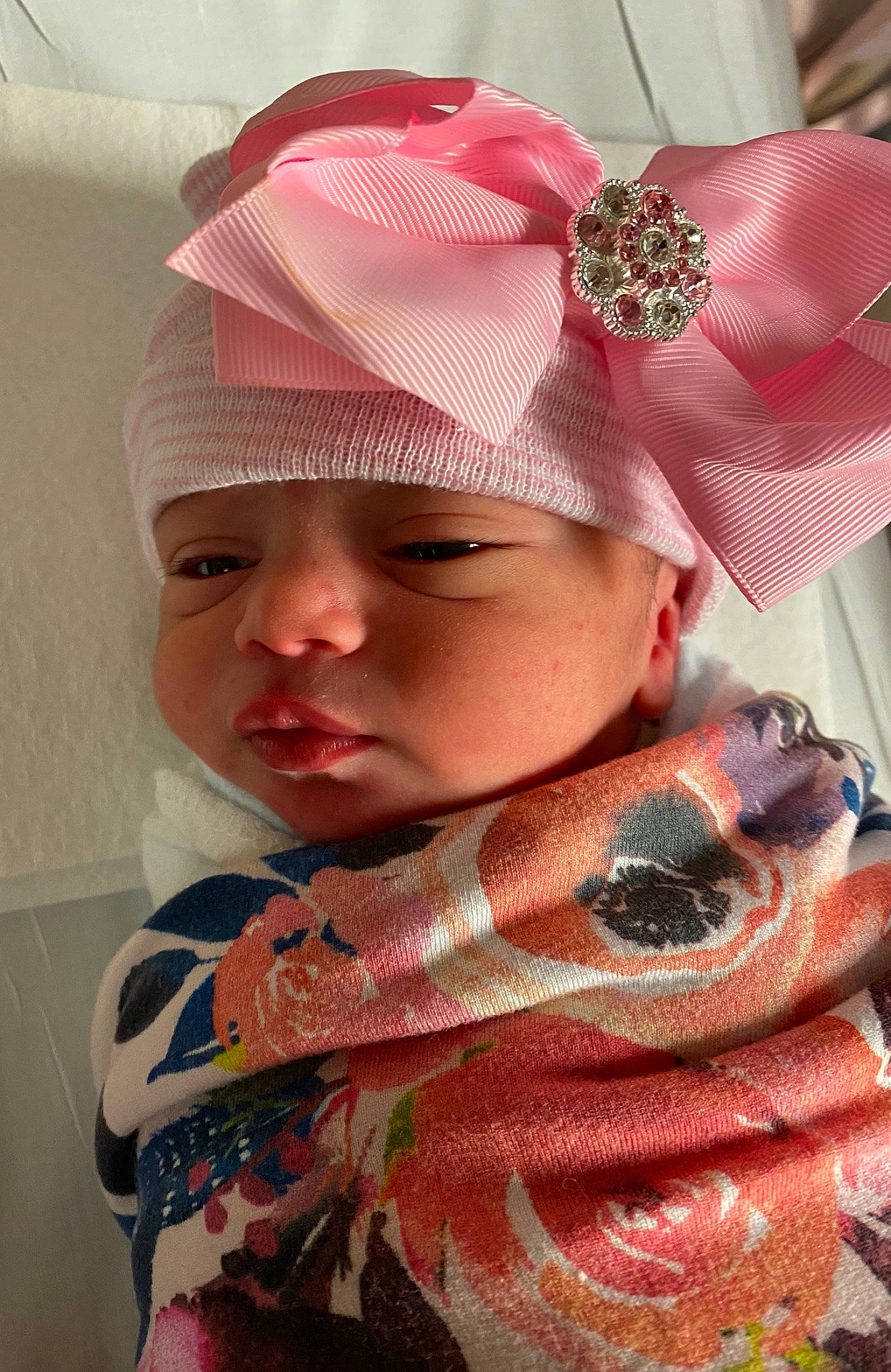 Jolie joined the competition — help win amazing prizes! baby, bonnet, cheek, child, fashion_accessory, hair_accessory, hat, headgear, headwear, lip, person, pink, skin, toddler