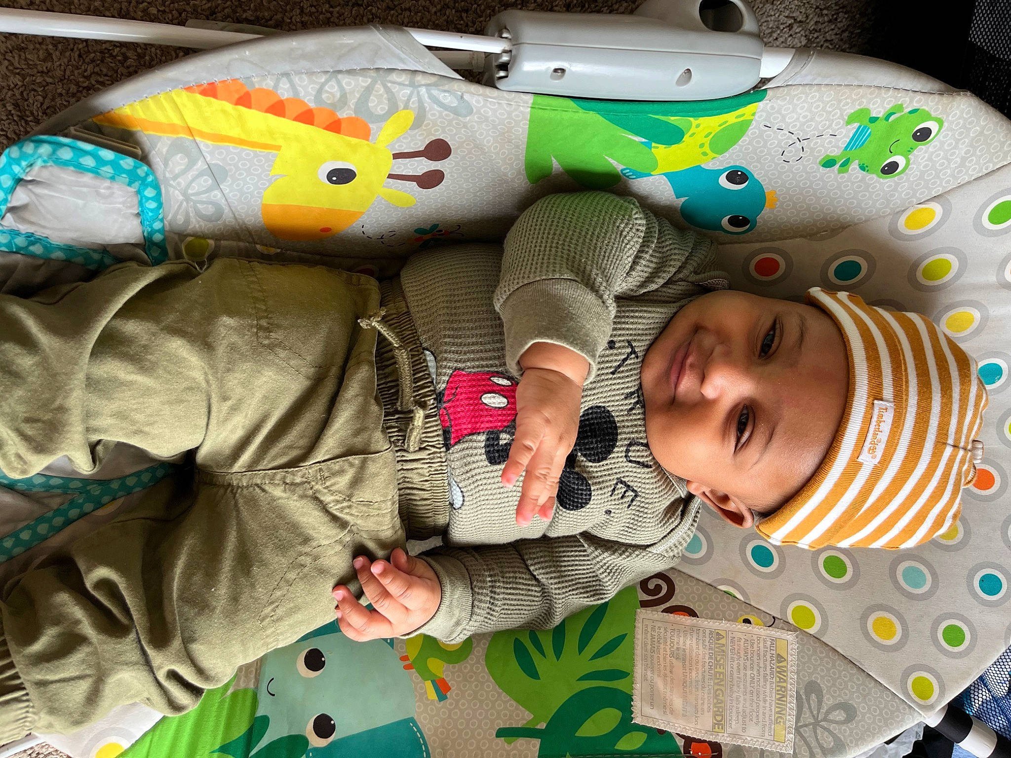Shaimaine is registered to the contest to win money with this photo: art, baby, baby_products, carmine, child, fun, green, happy, headwear, linens, pattern, person, personal_protective_equipment, photograph, plastic, smile, snapshot, space, stuffed_toy, t_shirt