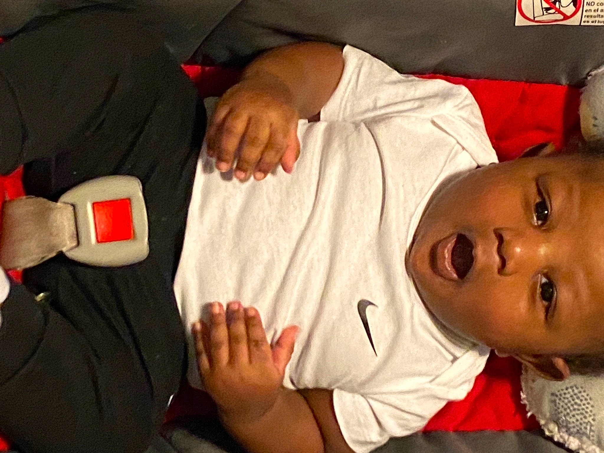 Shai joined the competition — help win amazing prizes! arm, baby, child, comfort, elbow, facial_expression, finger, gesture, hand, happy, leg, mammal, mouth, muscle, nose, organ, person, red, thigh, toddler