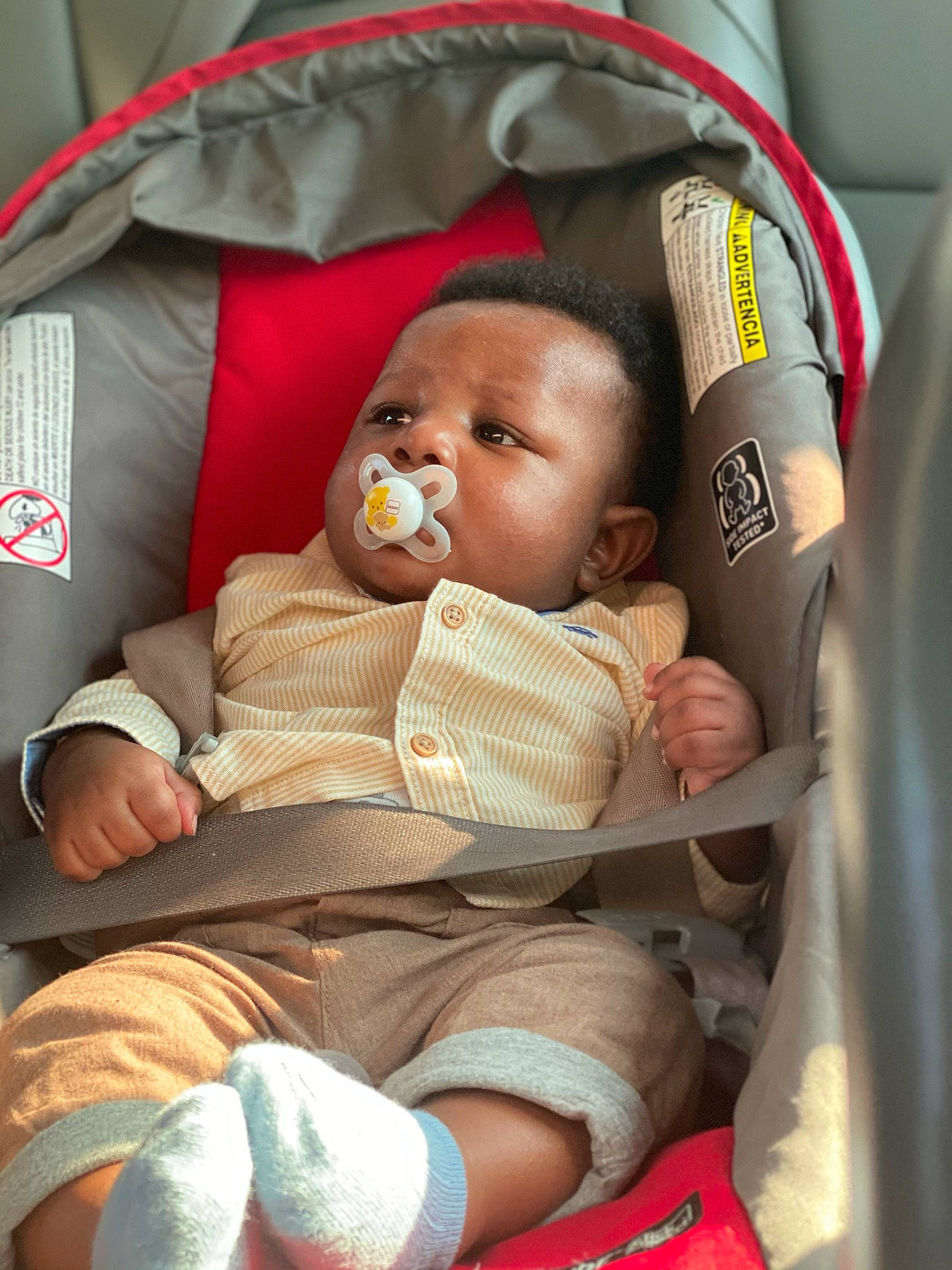 Shai joined the competition — help win amazing prizes! baby, baby_carriage, baby_in_car_seat, baby_products, baby_safety, baby_sleeping, baby_toddler_clothing, car_seat, cheek, child, comfort, facial_expression, finger, mammal, mouth, person, seat_belt, sitting, skin, thigh
