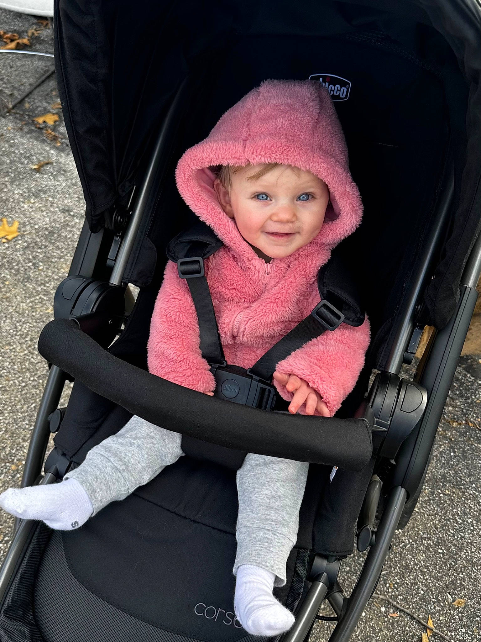 Kamryn joined the competition — help win amazing prizes! auto_part, baby, baby_carriage, baby_products, cap, child, comfort, hat, headwear, joy, person, product, sitting, smile, toddler